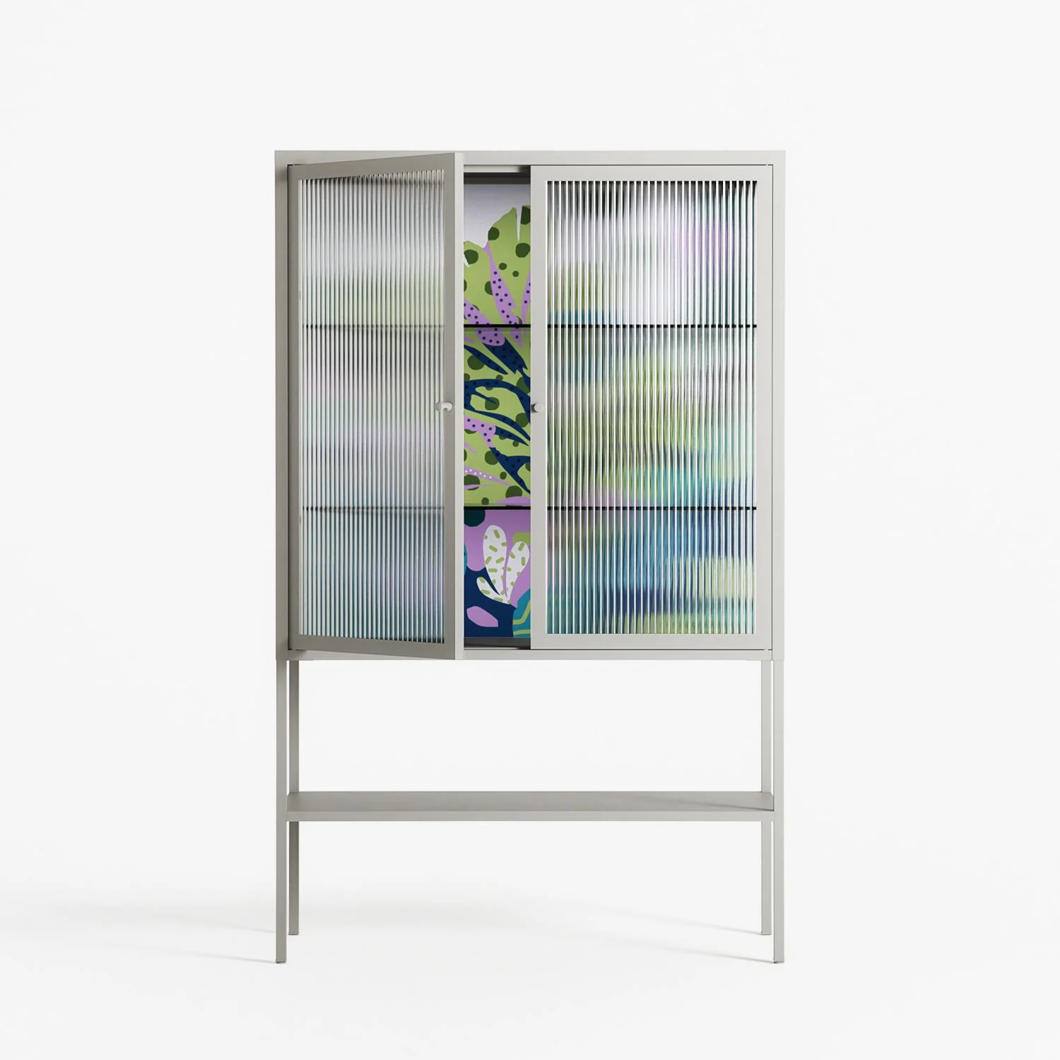 A Bridge Across Time 2 - Loft Cabinet - Nick Liefhebber - Chalk - Reeded glass - Image 2