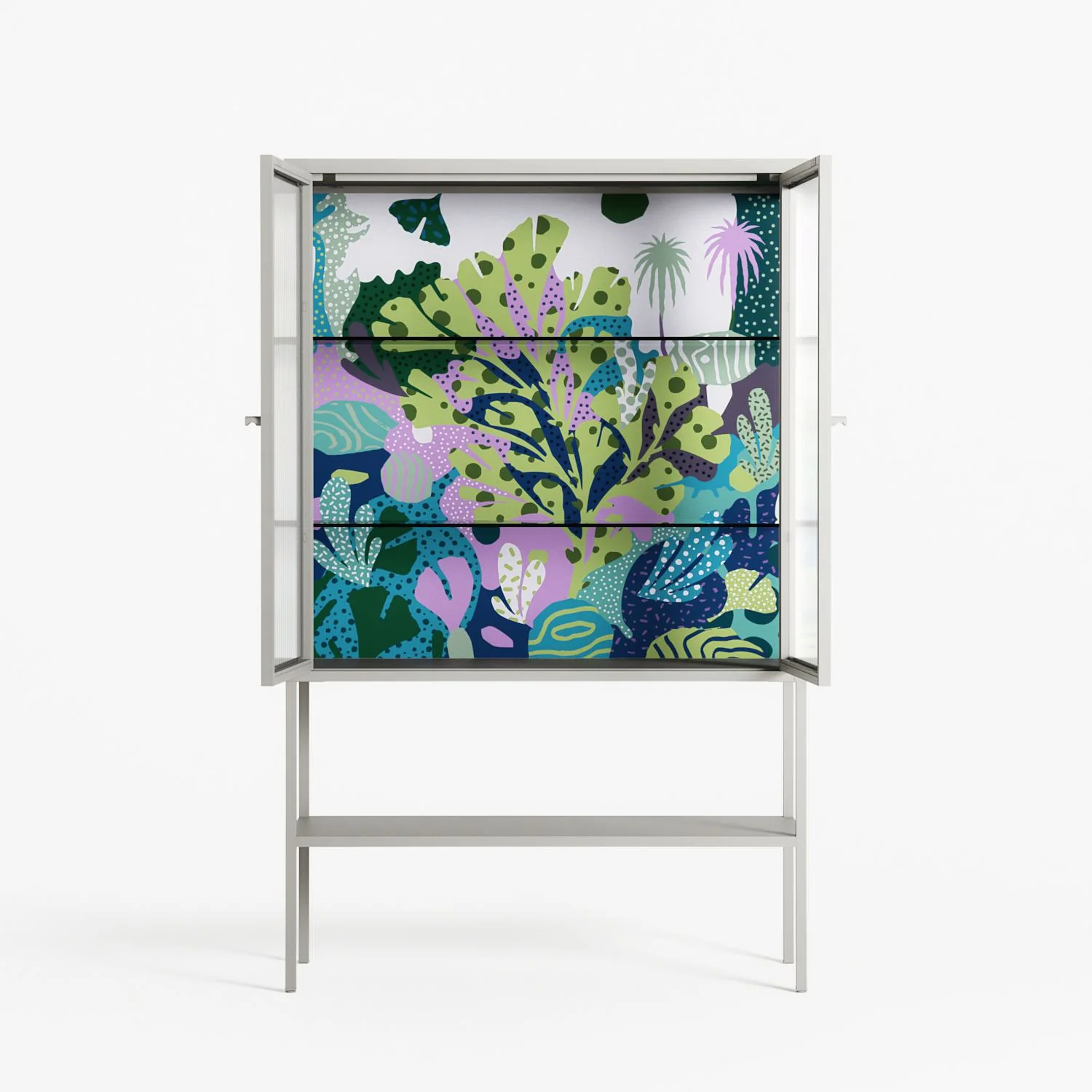 A Bridge Across Time 2 - Loft Cabinet - Nick Liefhebber - Chalk - Reeded glass - Image 3