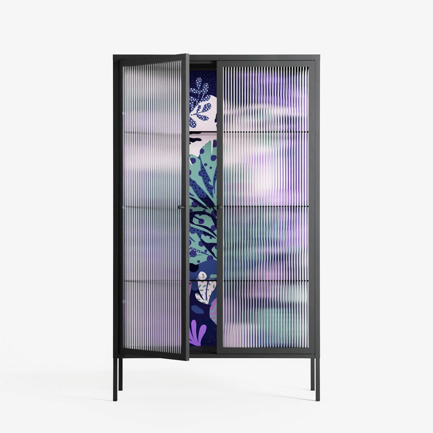A Bridge Across Time 3 - Cabinet - Nick Liefhebber - Antracite - Reeded glass - Image 2