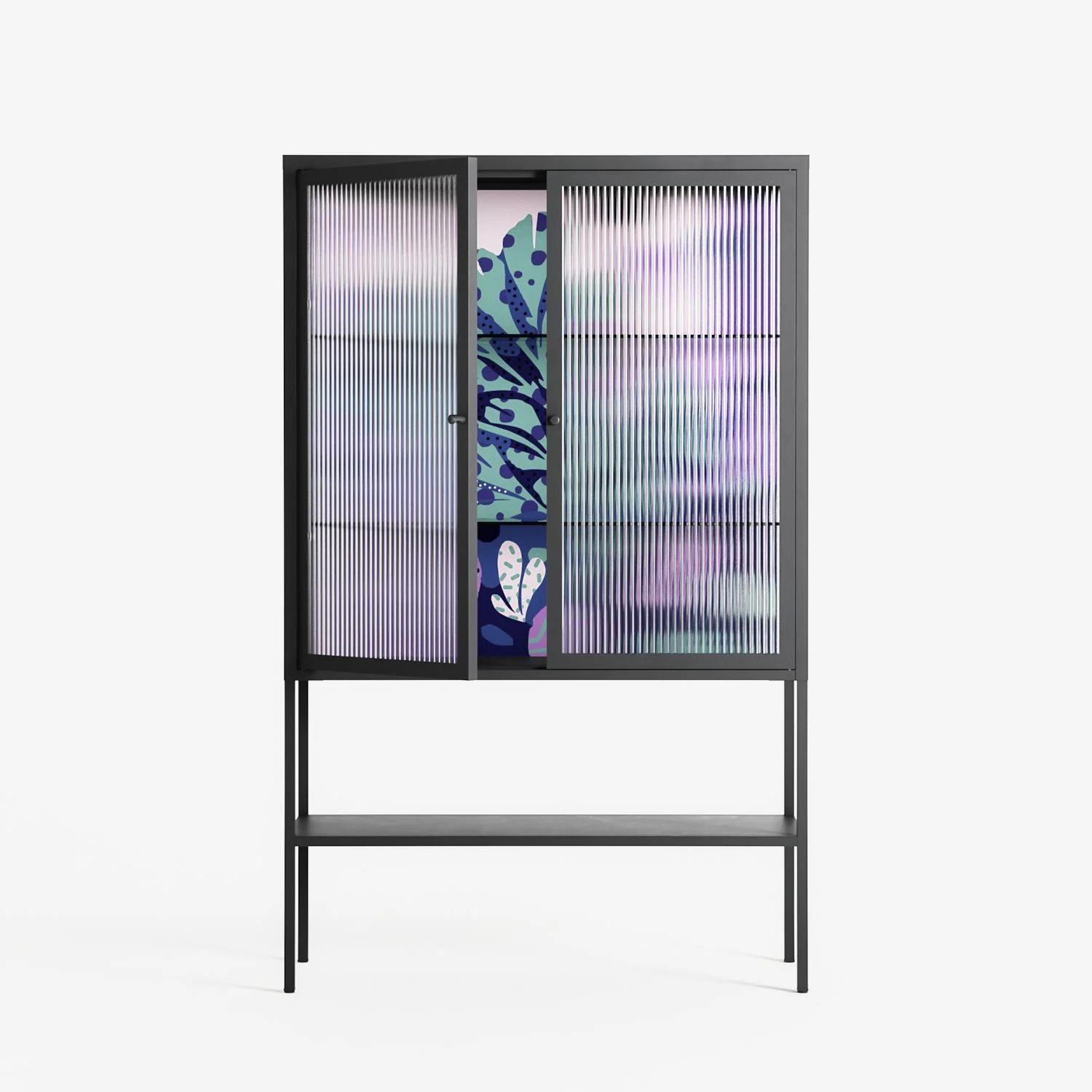 A Bridge Across Time 3 - Loft Cabinet - Nick Liefhebber - Antracite - Reeded glass - Image 2