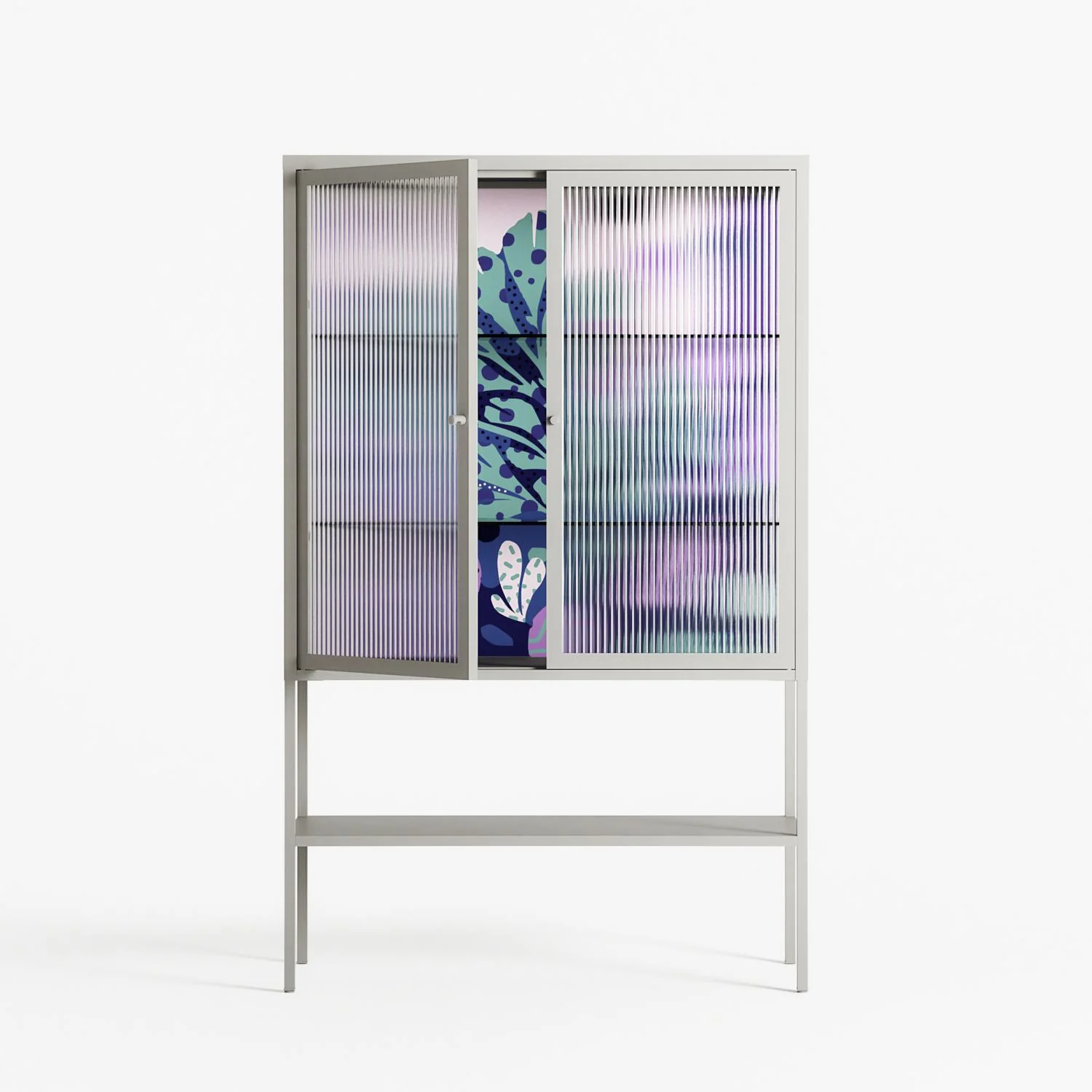 A Bridge Across Time 3 - Loft Cabinet - Nick Liefhebber - Chalk - Reeded glass - Image 2