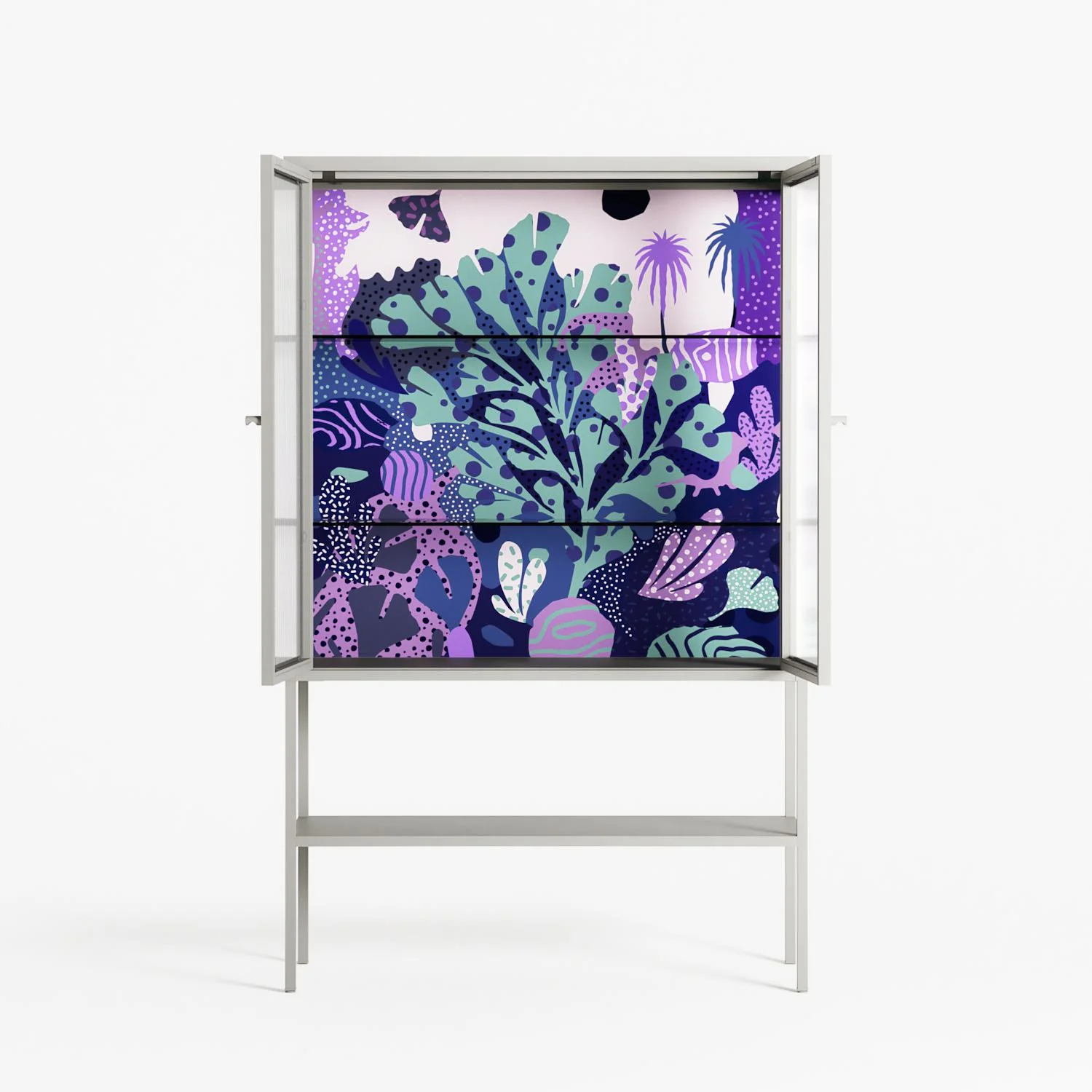 A Bridge Across Time 3 - Loft Cabinet - Nick Liefhebber - Chalk - Reeded glass - Image 3