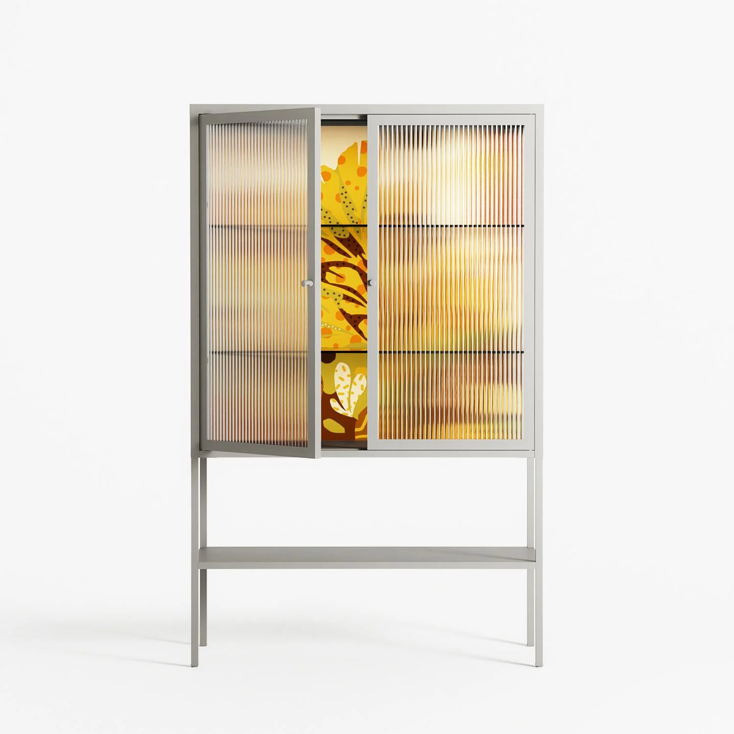 A Bridge Across Time 4 - Loft Cabinet - Nick Liefhebber - Chalk - Reeded glass - Image 2