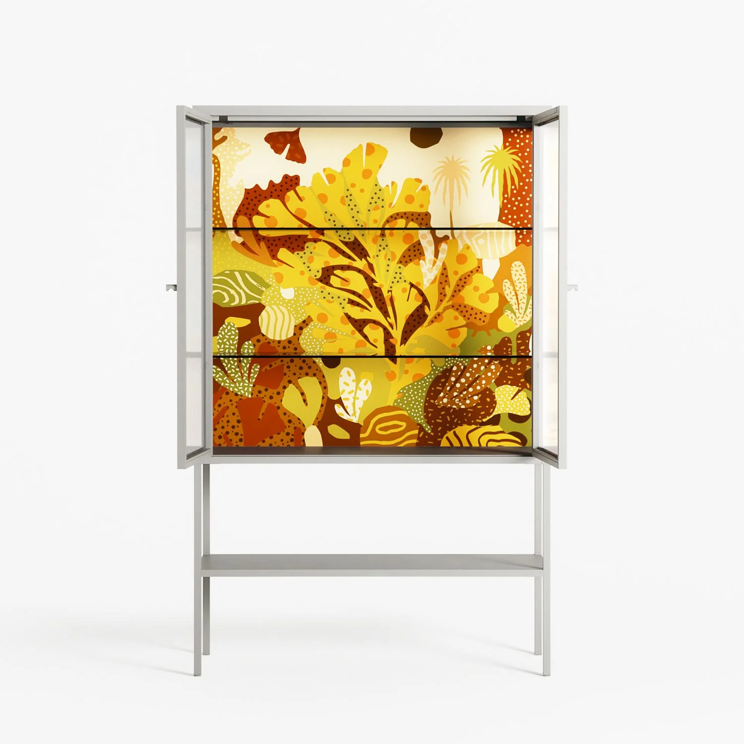 A Bridge Across Time 4 - Loft Cabinet - Nick Liefhebber - Chalk - Reeded glass - Image 3