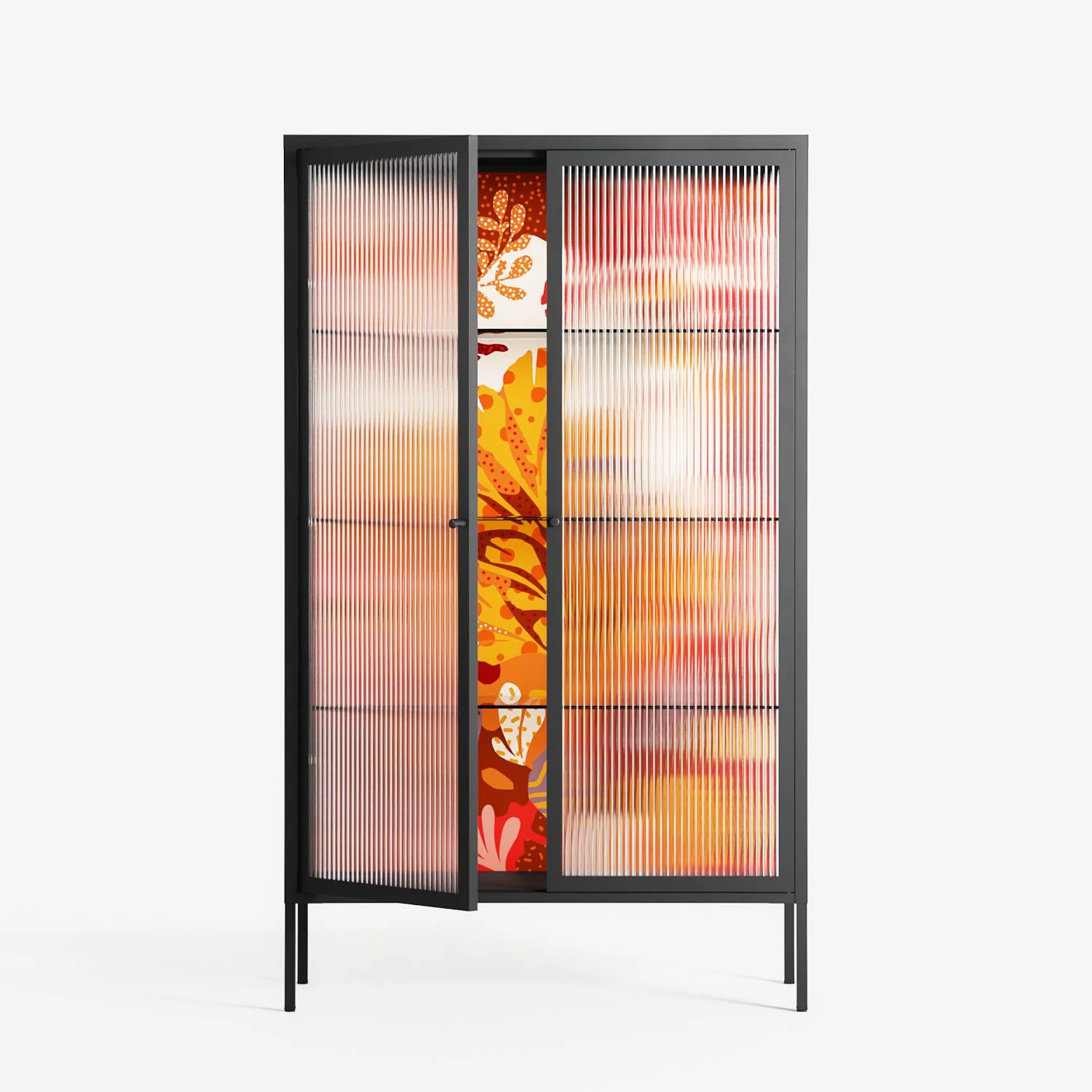 A Bridge Across Time - Cabinet - Nick Liefhebber - Antracite - Reeded glass - Image 2