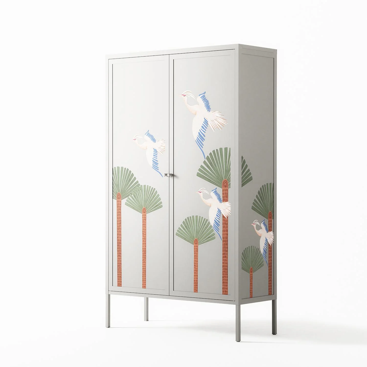 Abstract Cranes And Palms - Cabinet - Raissa Oltmanns - Chalk - Overlay Metal - Image 2