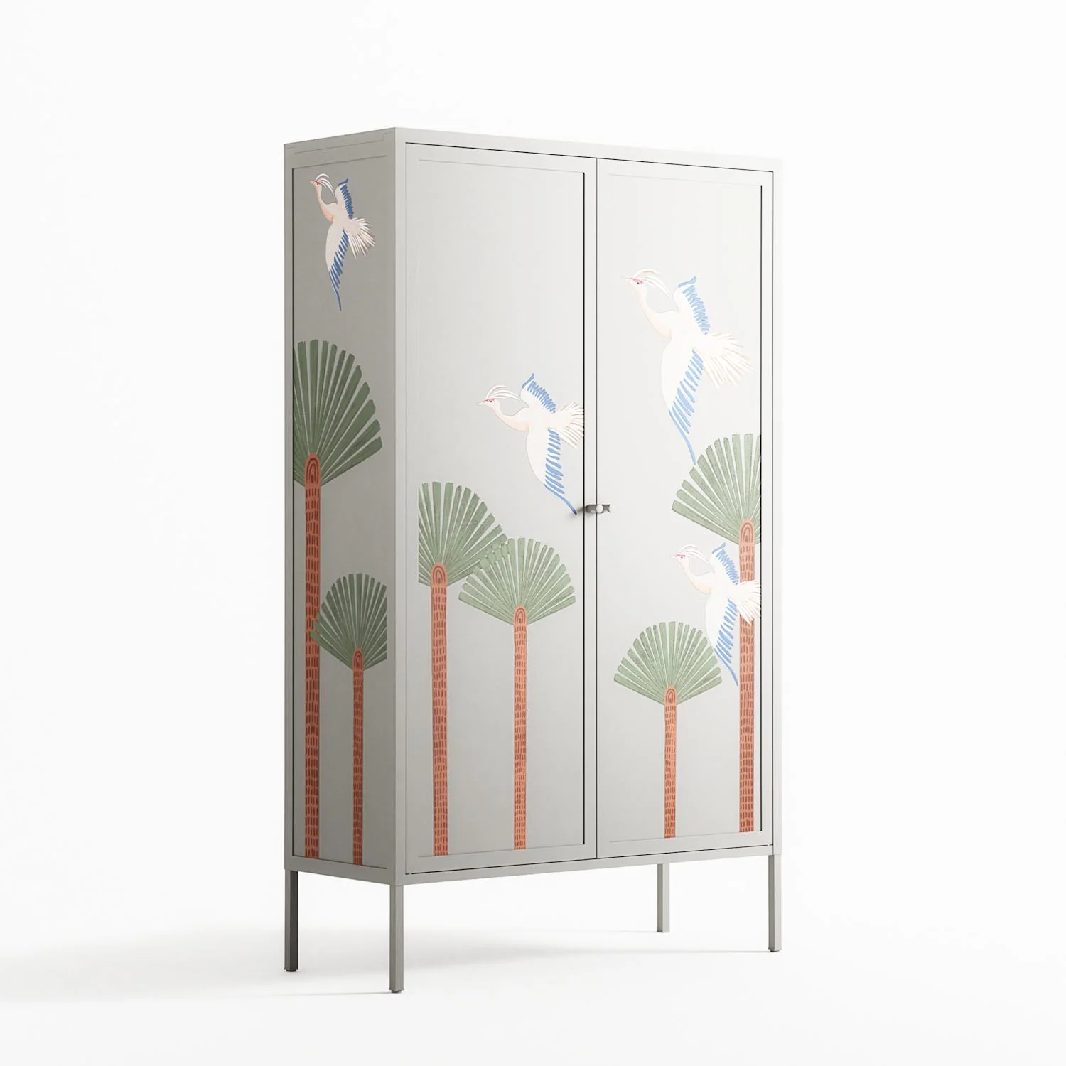Abstract Cranes And Palms - Cabinet - Raissa Oltmanns - Chalk - Overlay Metal - Image 4