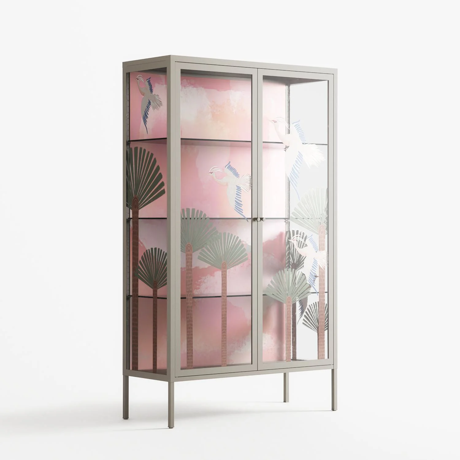 Abstract Cranes And Palms - Cabinet - Raissa Oltmanns - Pebble - Overlay Glass - Image 4