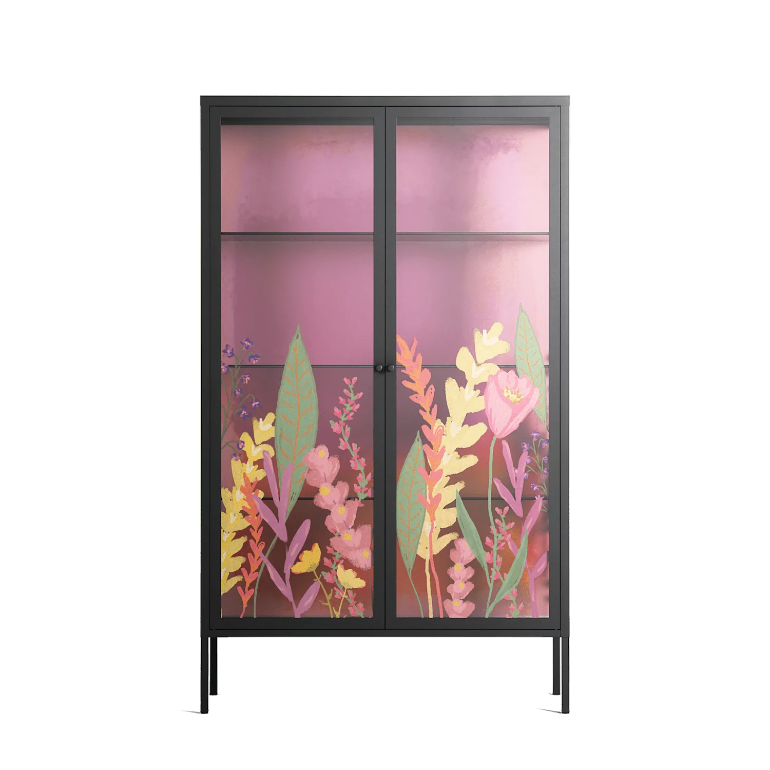 Abstract Flower Garden - Cabinet - Raissa Oltmanns - Antracite - Overlay Glass