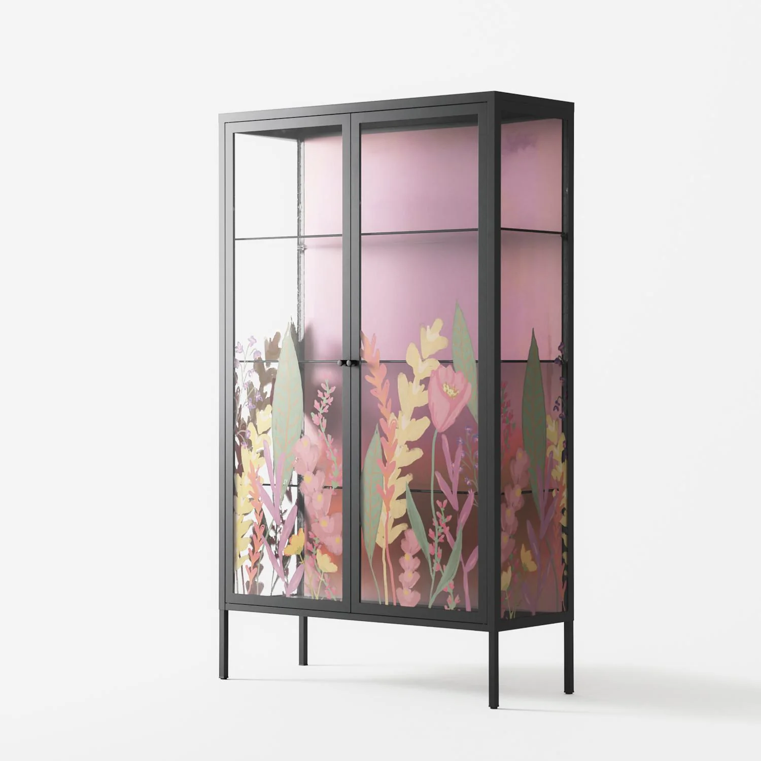 Abstract Flower Garden - Cabinet - Raissa Oltmanns - Antracite - Overlay Glass - Image 2