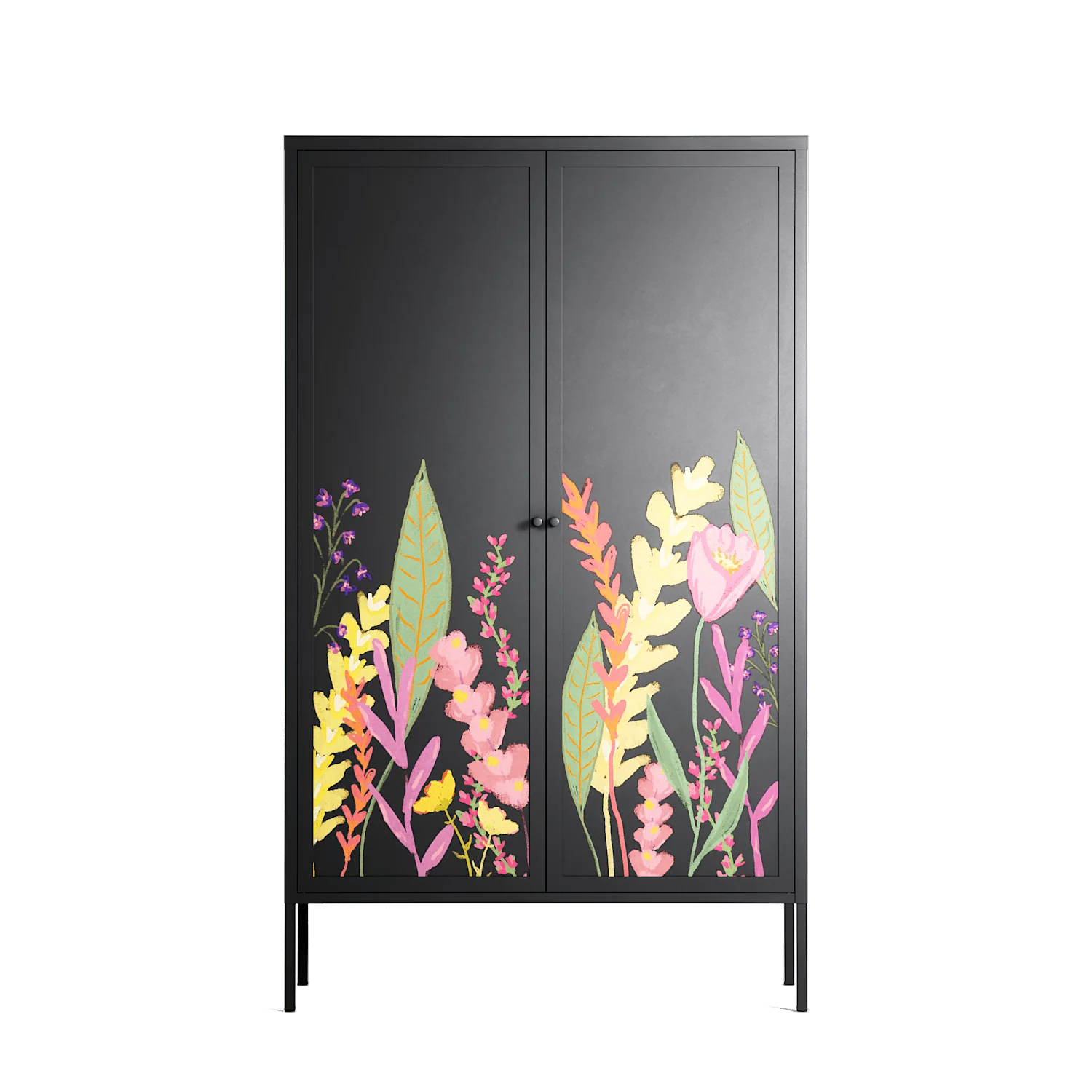 Abstract Flower Garden - Cabinet - Raissa Oltmanns - Antracite - Overlay Metal
