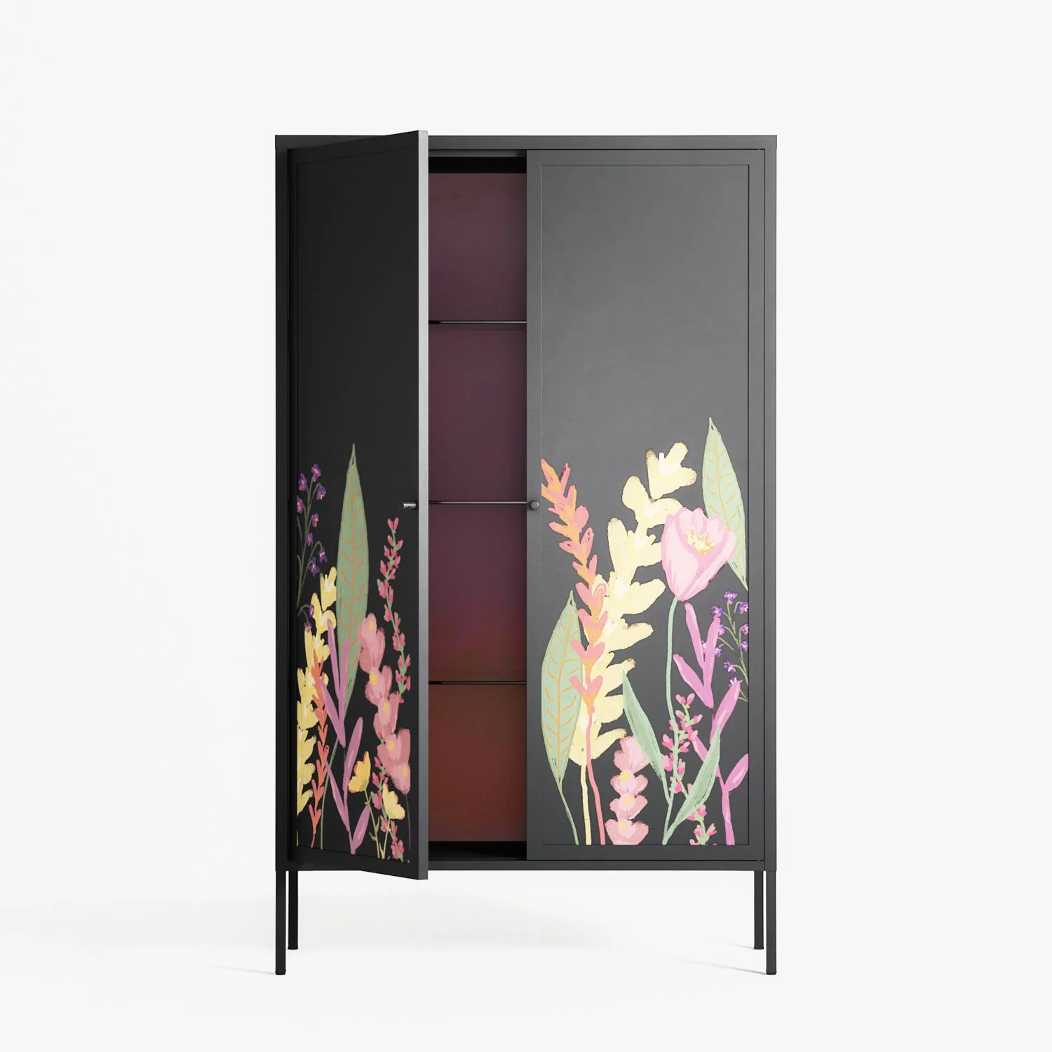Abstract Flower Garden - Cabinet - Raissa Oltmanns - Antracite - Overlay Metal - Image 3