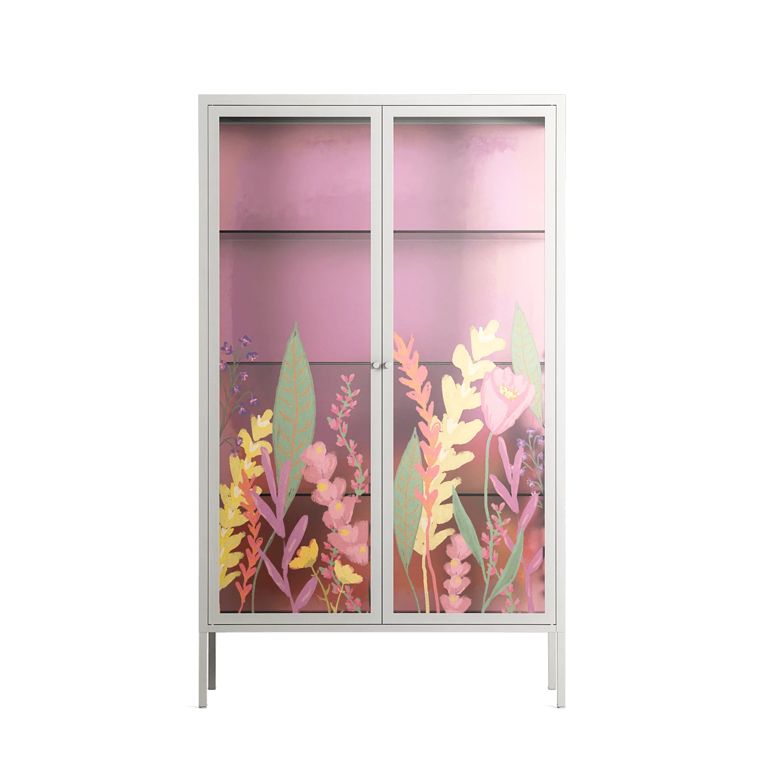 Abstract Flower Garden - Cabinet - Raissa Oltmanns - Chalk - Overlay Glass