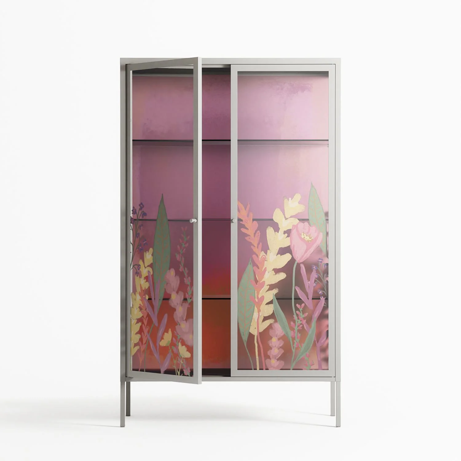 Abstract Flower Garden - Cabinet - Raissa Oltmanns - Chalk - Overlay Glass - Image 3