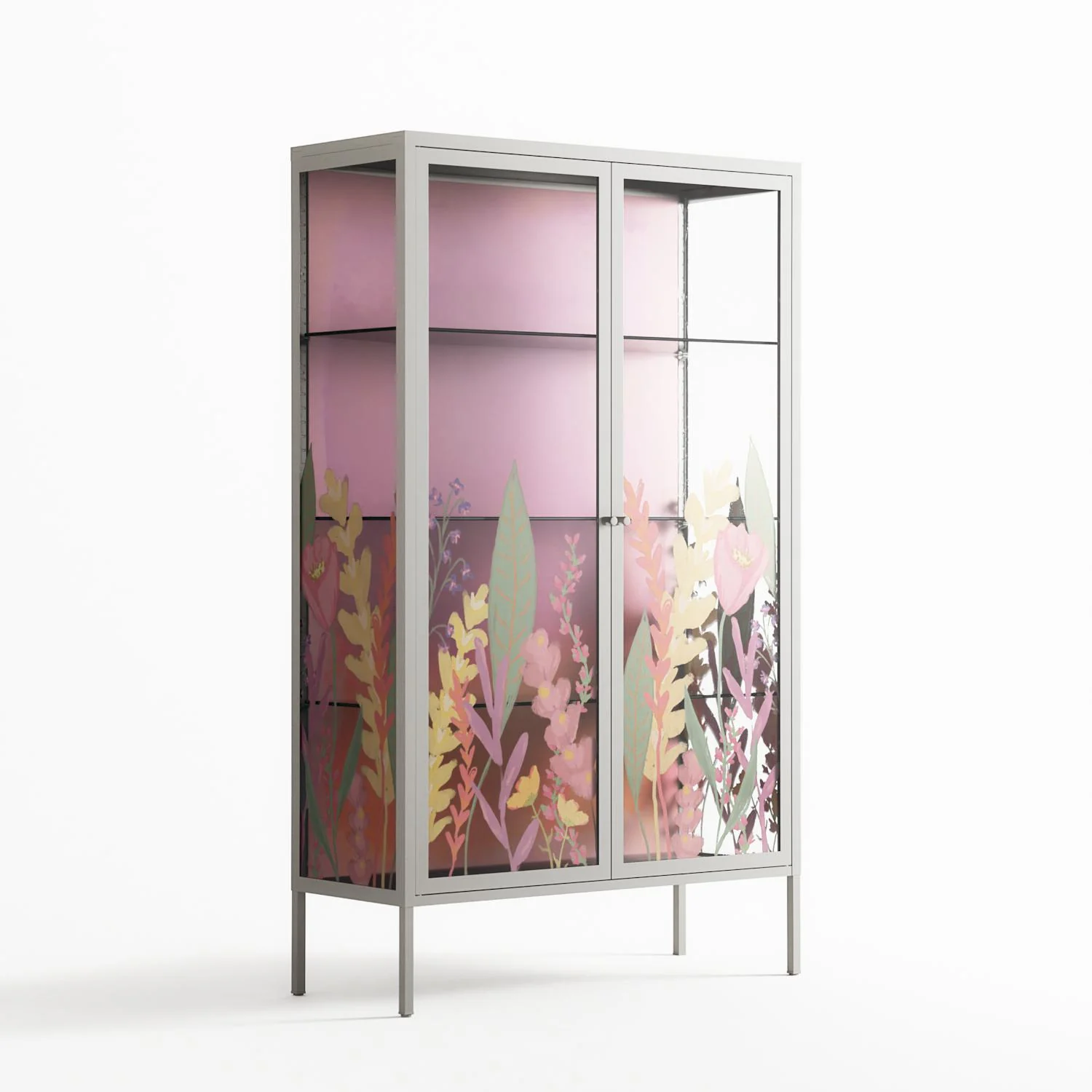 Abstract Flower Garden - Cabinet - Raissa Oltmanns - Chalk - Overlay Glass - Image 4