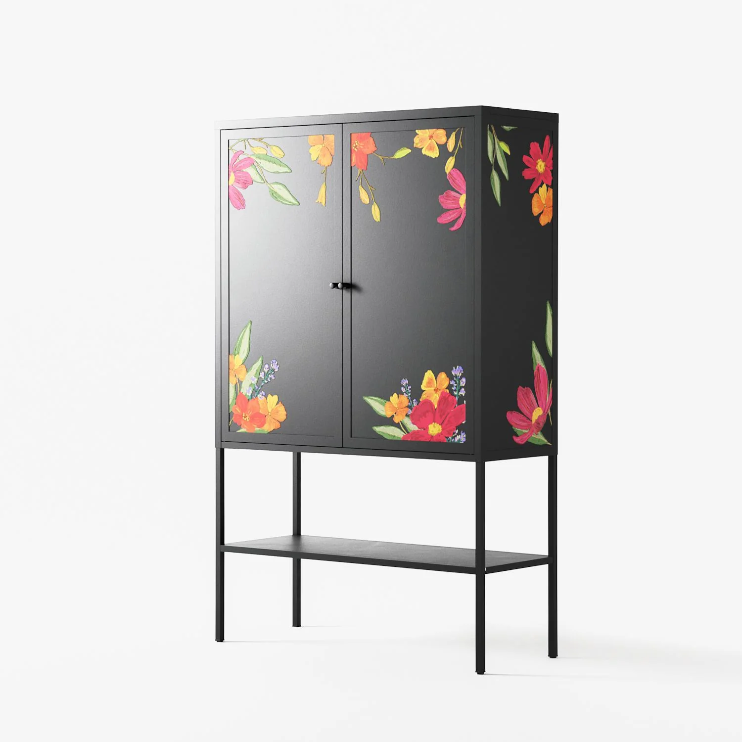 Abstract Spring Flowers - Loft Cabinet - Raissa Oltmanns - Antracite - Overlay Metal - Image 2