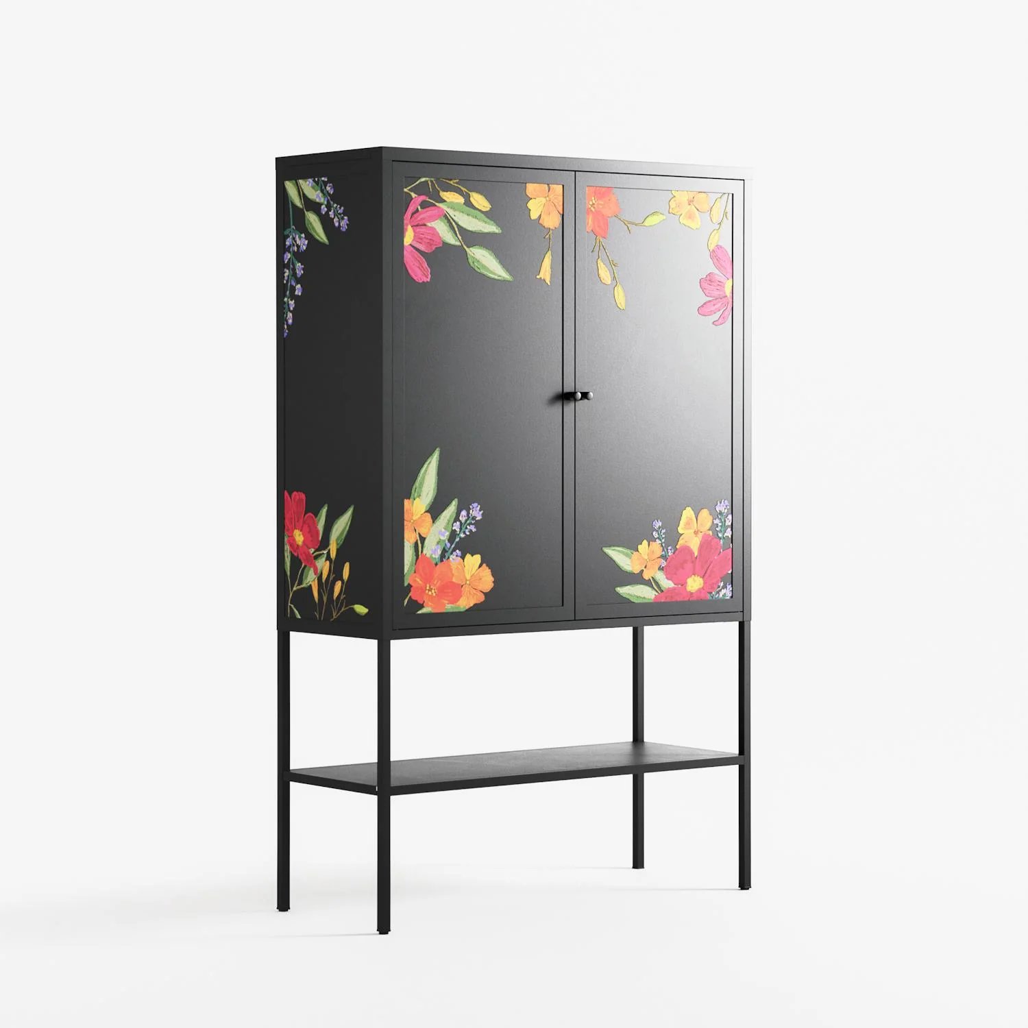 Abstract Spring Flowers - Loft Cabinet - Raissa Oltmanns - Antracite - Overlay Metal - Image 4