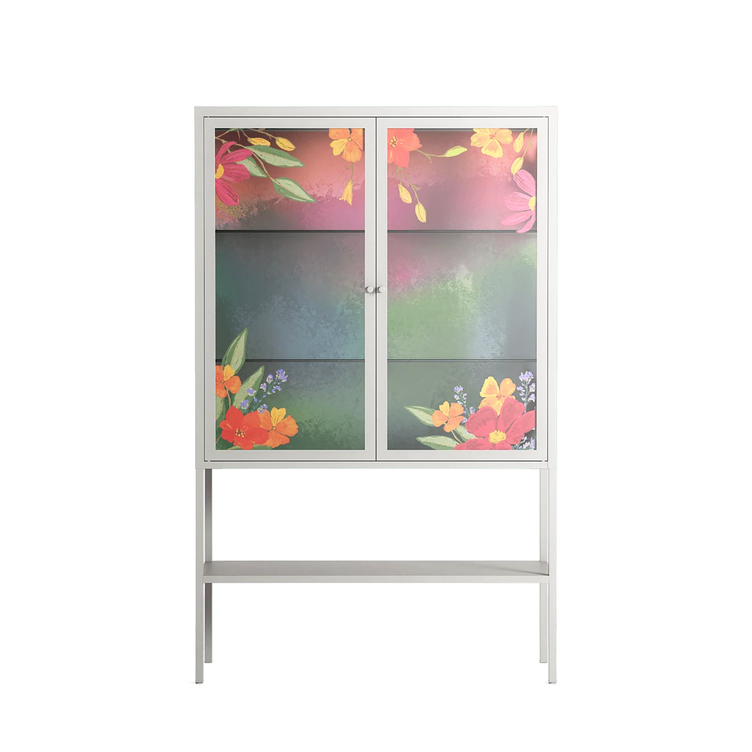 Abstract Spring Flowers - Loft Cabinet - Raissa Oltmanns - Chalk - Overlay Glass