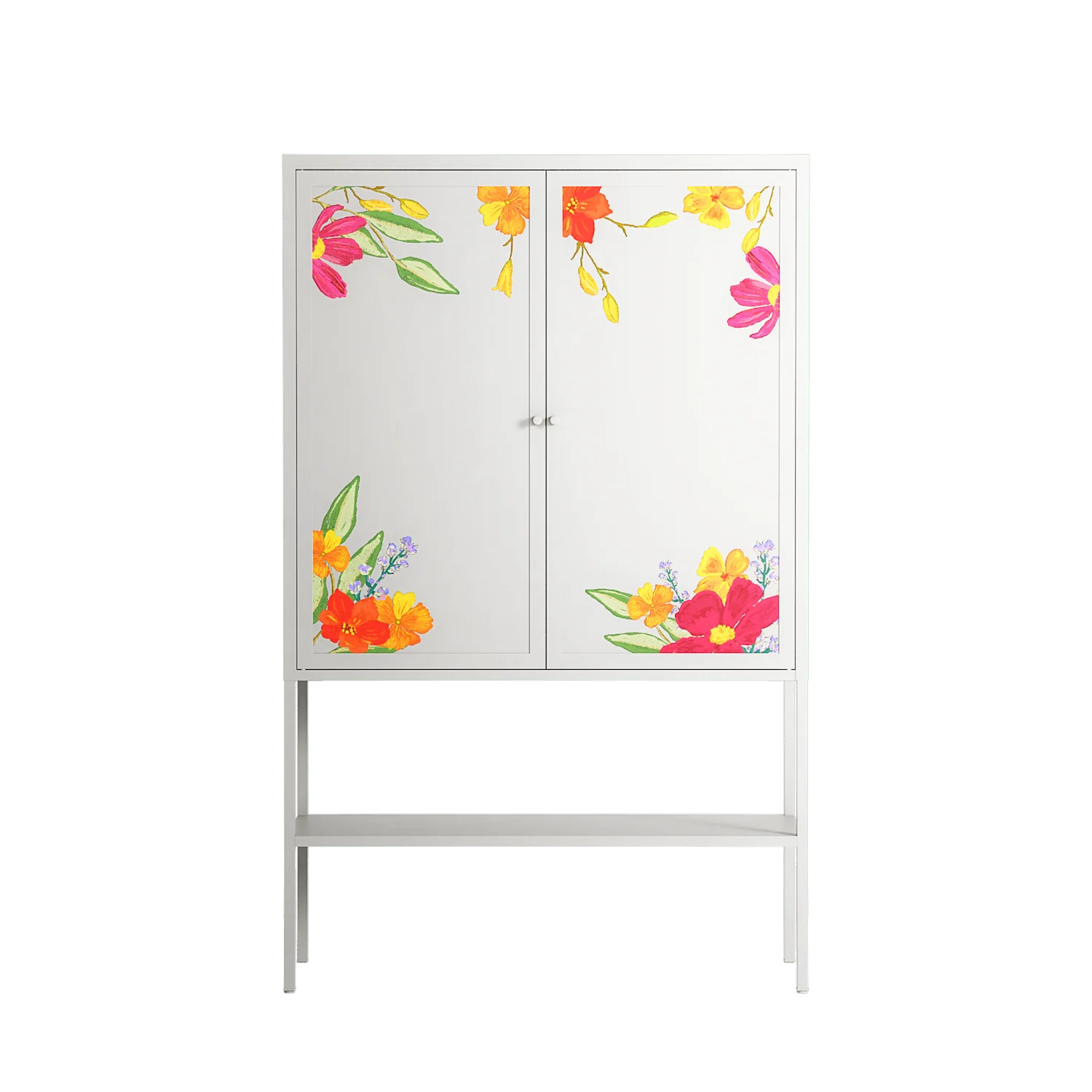 Abstract Spring Flowers - Loft Cabinet - Raissa Oltmanns - Chalk - Overlay Metal