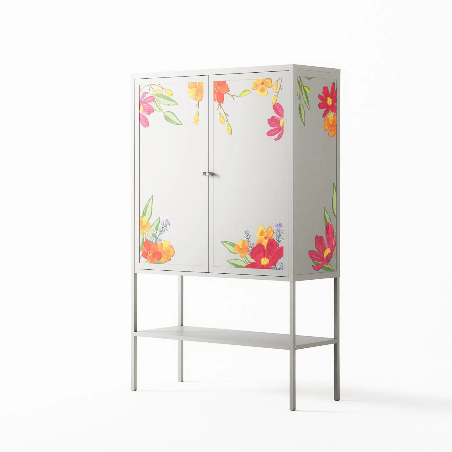 Abstract Spring Flowers - Loft Cabinet - Raissa Oltmanns - Chalk - Overlay Metal - Image 2
