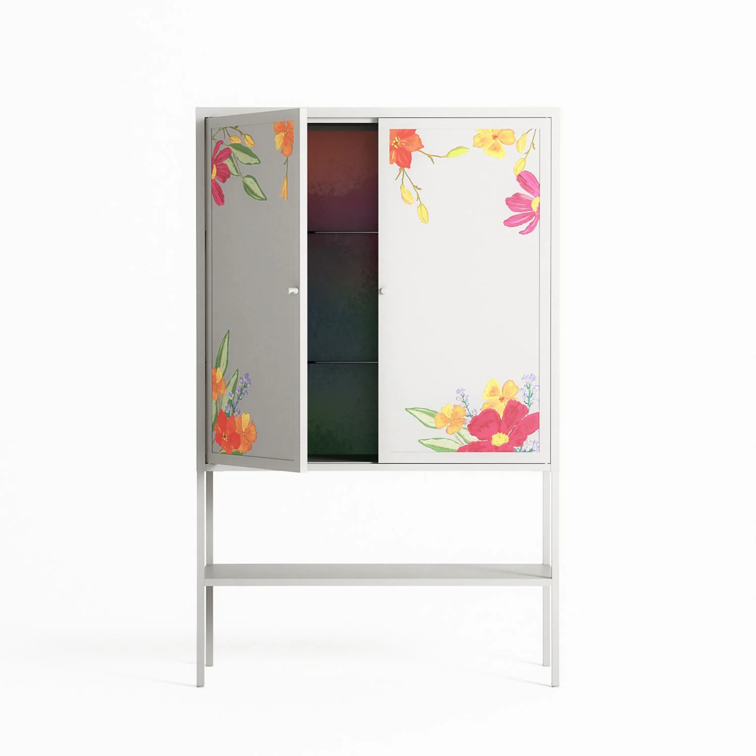 Abstract Spring Flowers - Loft Cabinet - Raissa Oltmanns - Chalk - Overlay Metal - Image 3