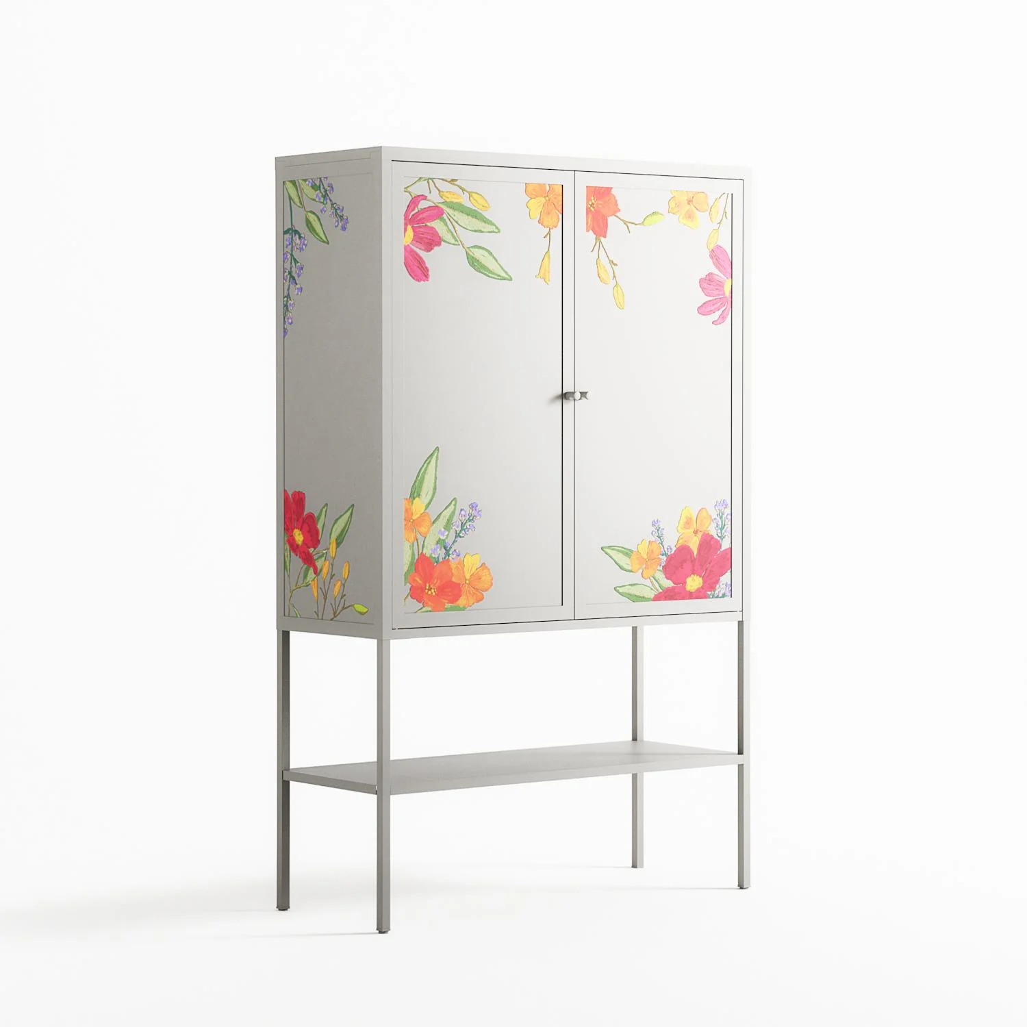 Abstract Spring Flowers - Loft Cabinet - Raissa Oltmanns - Chalk - Overlay Metal - Image 4