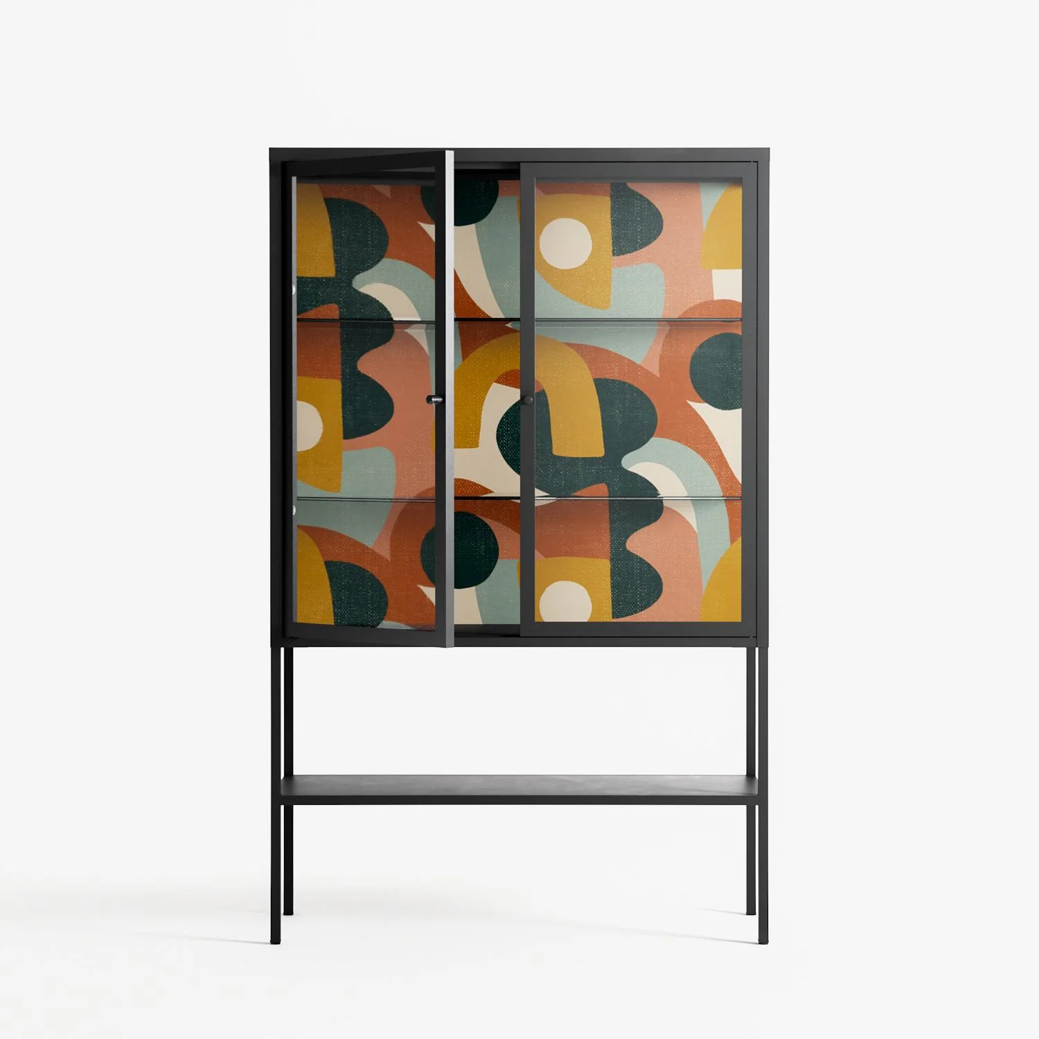Abstract Sunrise - Loft Cabinet - Amy Suther - Antracite - Clear glass - Image 2
