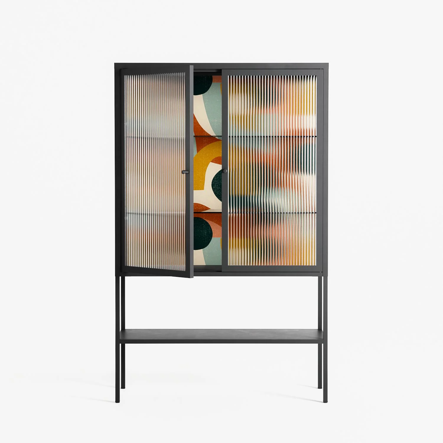Abstract Sunrise - Loft Cabinet - Amy Suther - Antracite - Reeded glass - Image 2