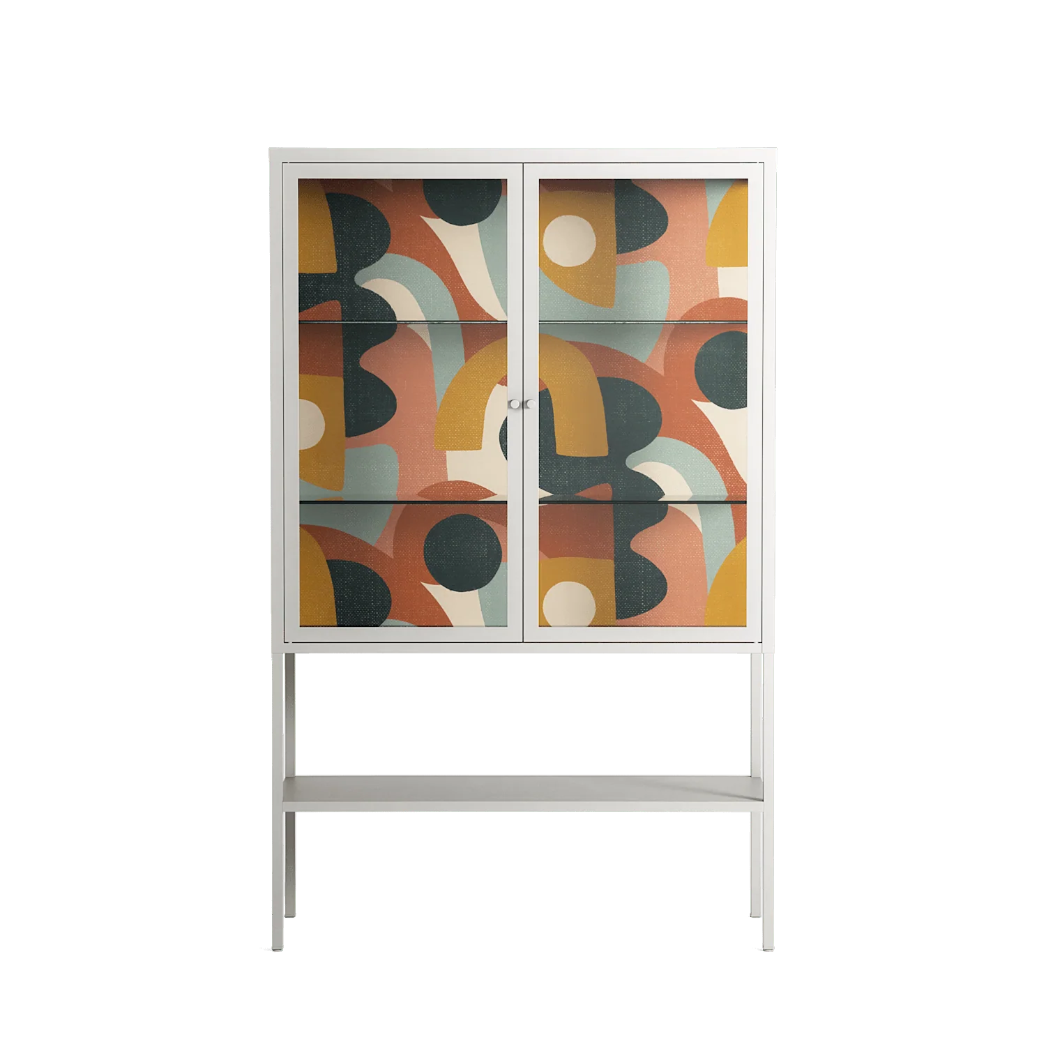 Abstract Sunrise - Loft Cabinet - Amy Suther - Chalk - Clear glass
