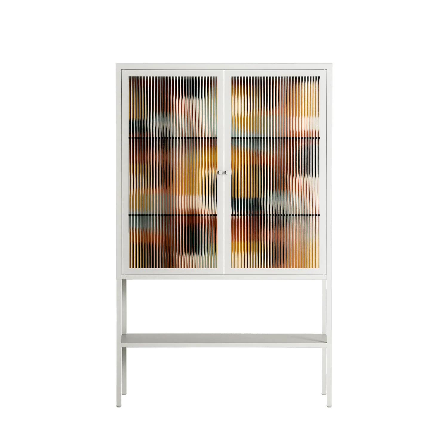 Abstract Sunrise - Loft Cabinet - Amy Suther - Chalk - Reeded glass
