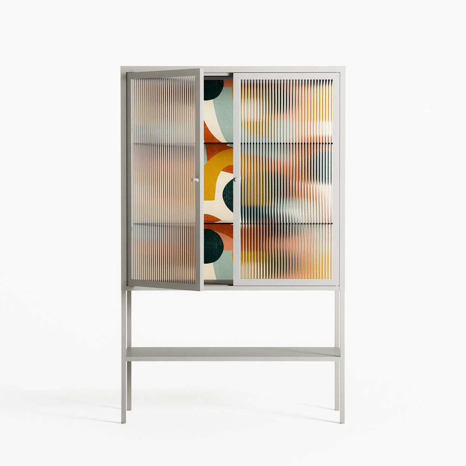 Abstract Sunrise - Loft Cabinet - Amy Suther - Chalk - Reeded glass - Image 2