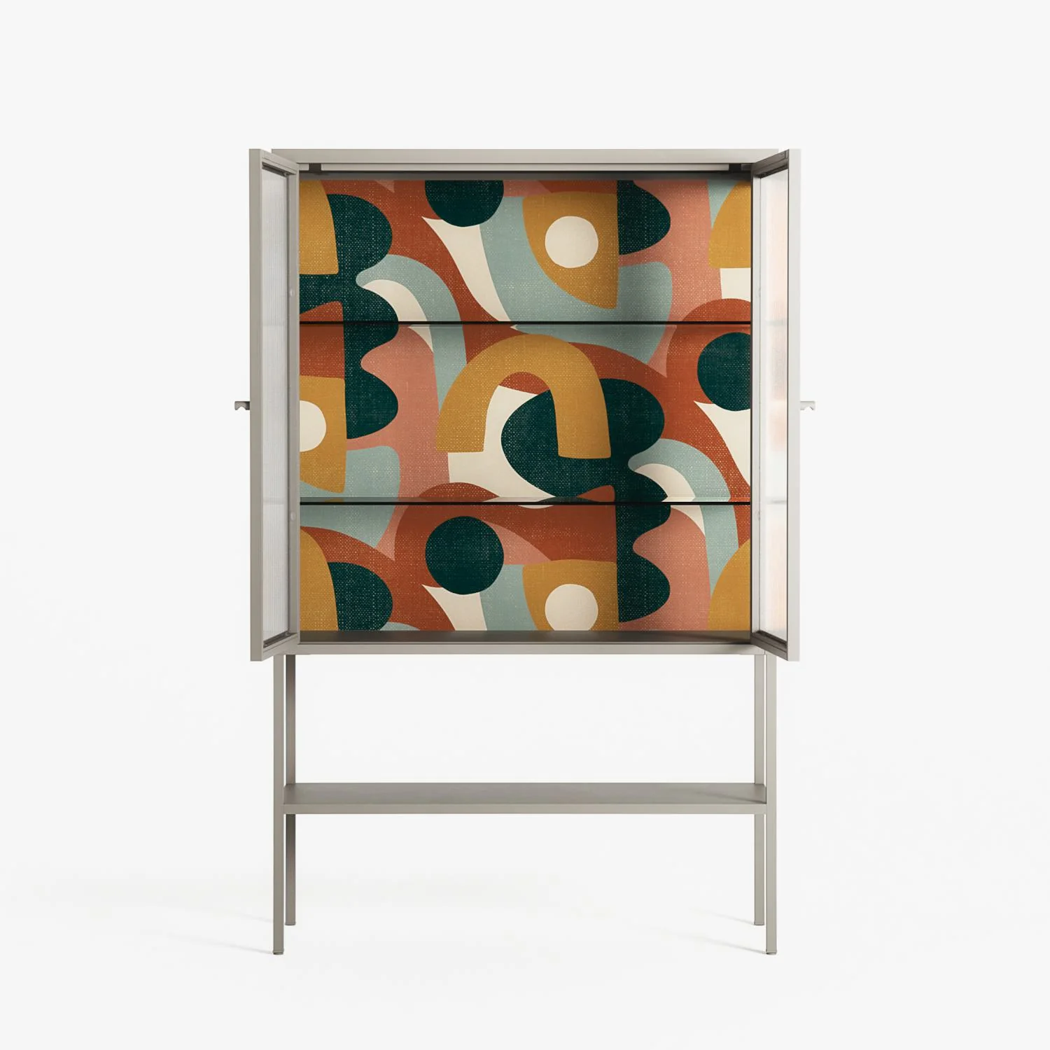 Abstract Sunrise - Loft Cabinet - Amy Suther - Pebble - Reeded glass - Image 3