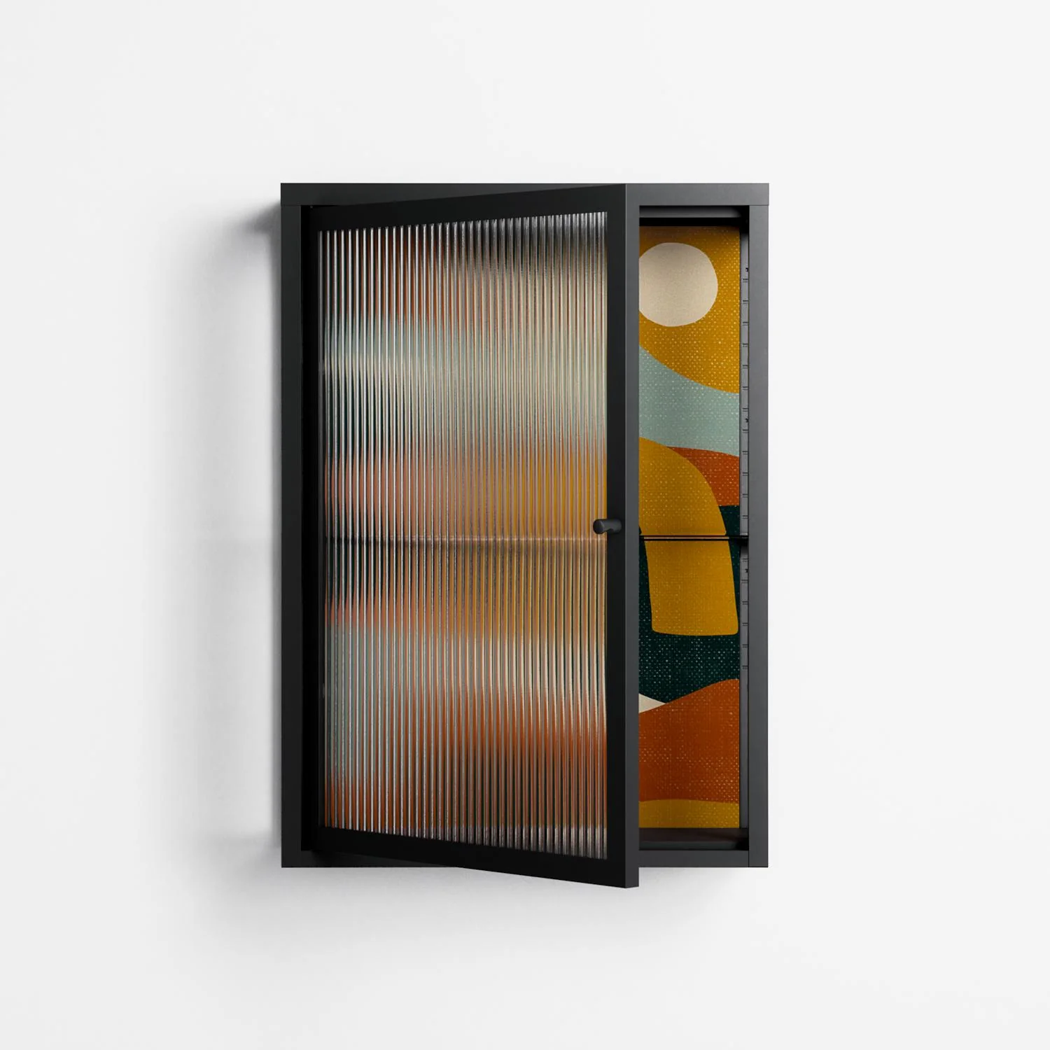 Abstract Sunrise - Wall Cabinet - Amy Suther - Antracite - Reeded glass - Image 2