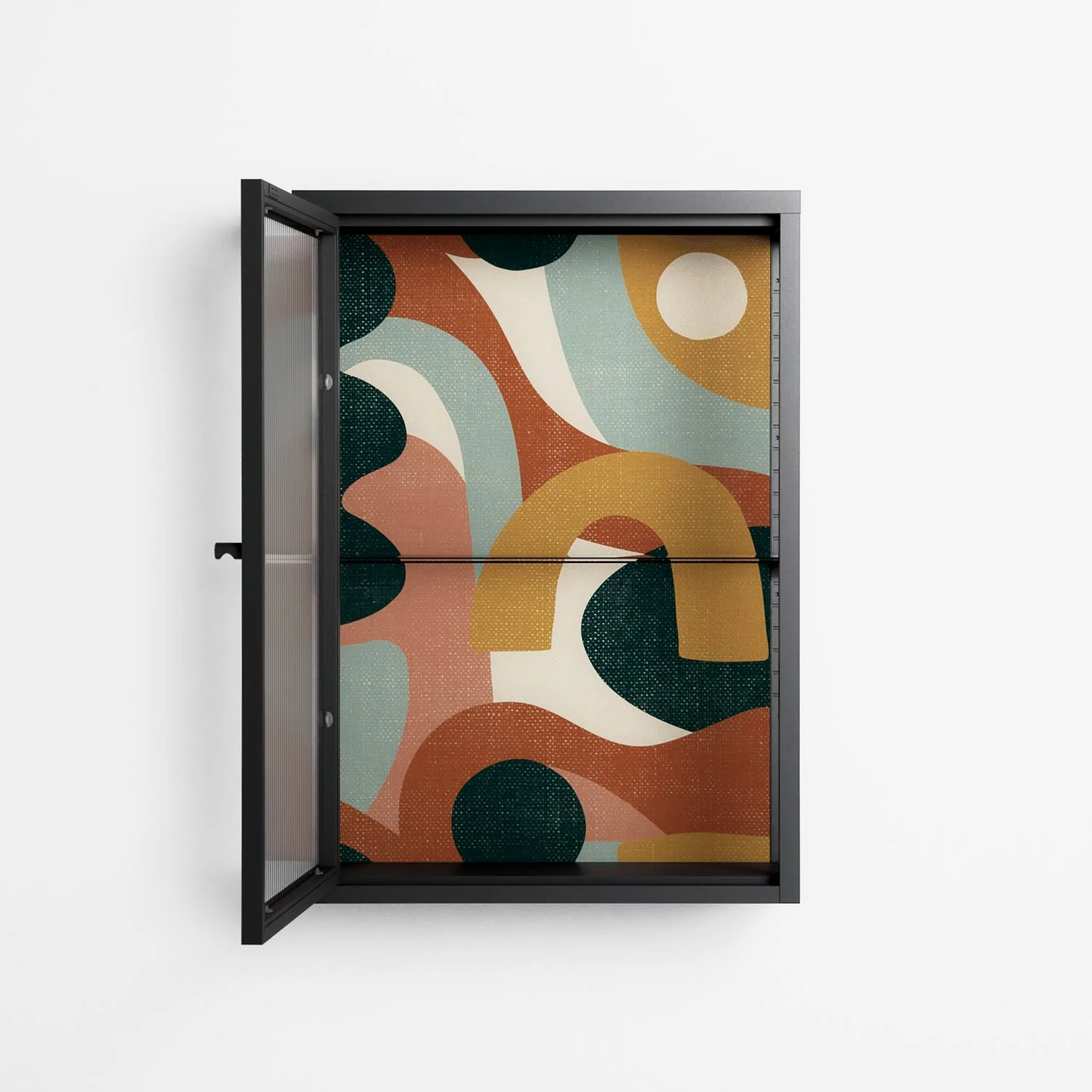 Abstract Sunrise - Wall Cabinet - Amy Suther - Antracite - Reeded glass - Image 3