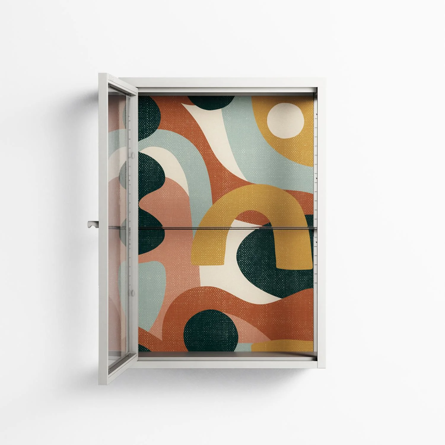 Abstract Sunrise - Wall Cabinet - Amy Suther - Chalk - Clear glass - Image 3