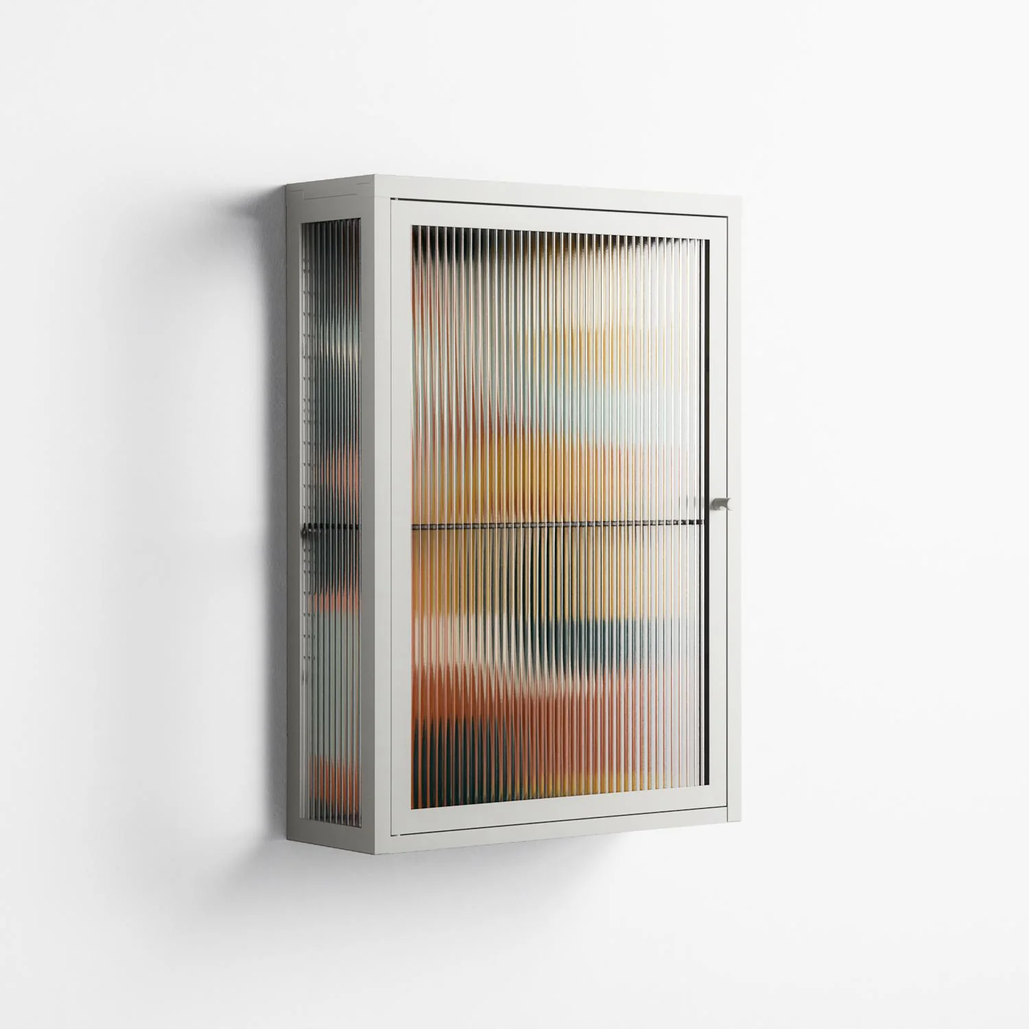 Abstract Sunrise - Wall Cabinet - Amy Suther - Chalk - Reeded glass - Image 4