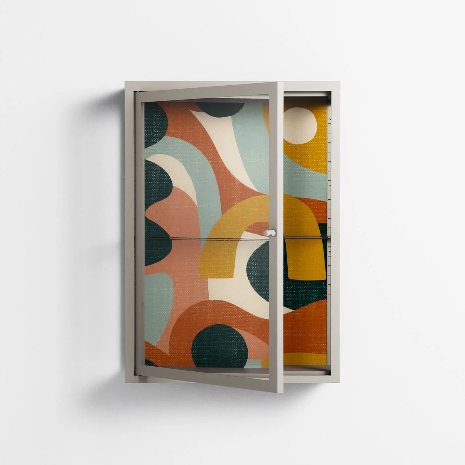 Abstract Sunrise - Wall Cabinet - Amy Suther - Pebble - Clear glass - Image 2