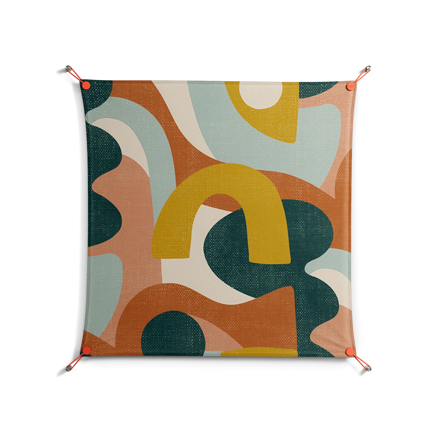 Abstract Sunrise - Work On Wall - Amy Suther - Orange - 90 x 90 cm