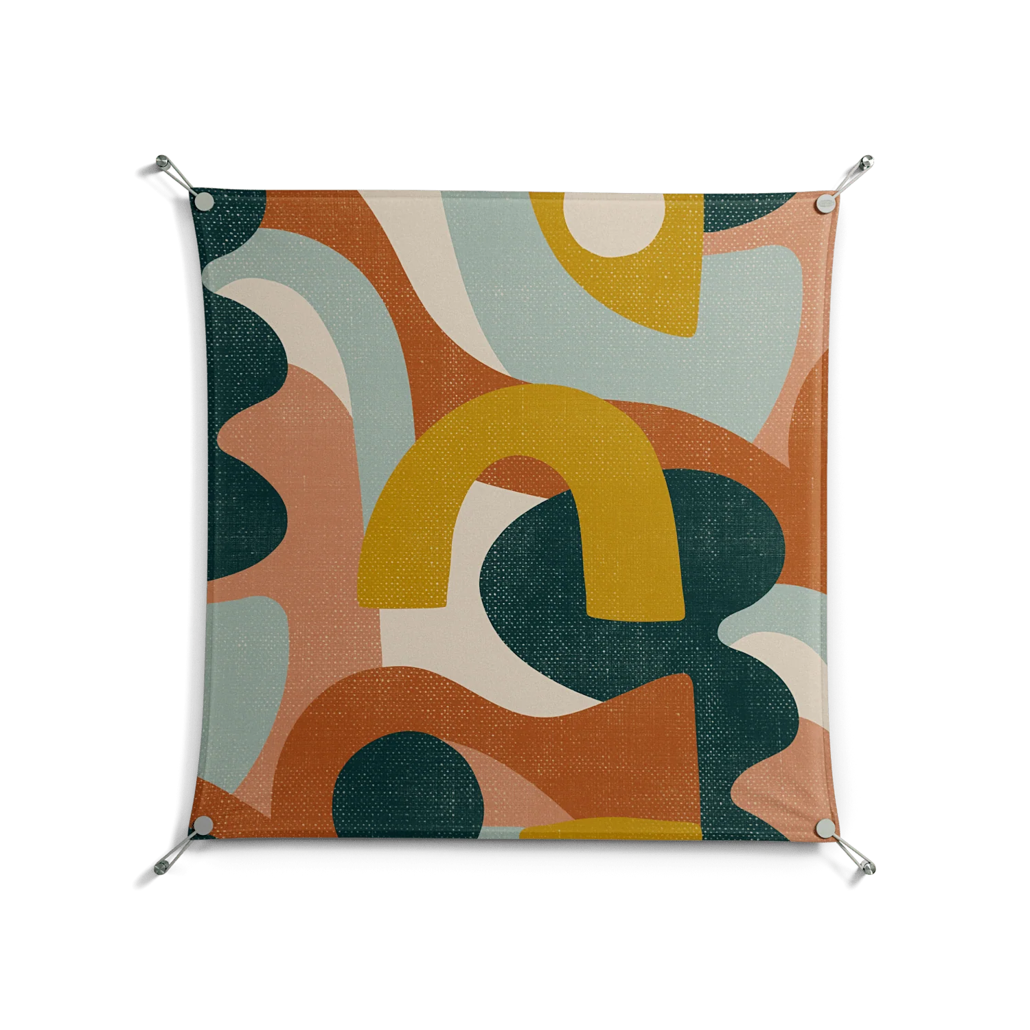 Abstract Sunrise - Work On Wall - Amy Suther - Silver - 90 x 90 cm