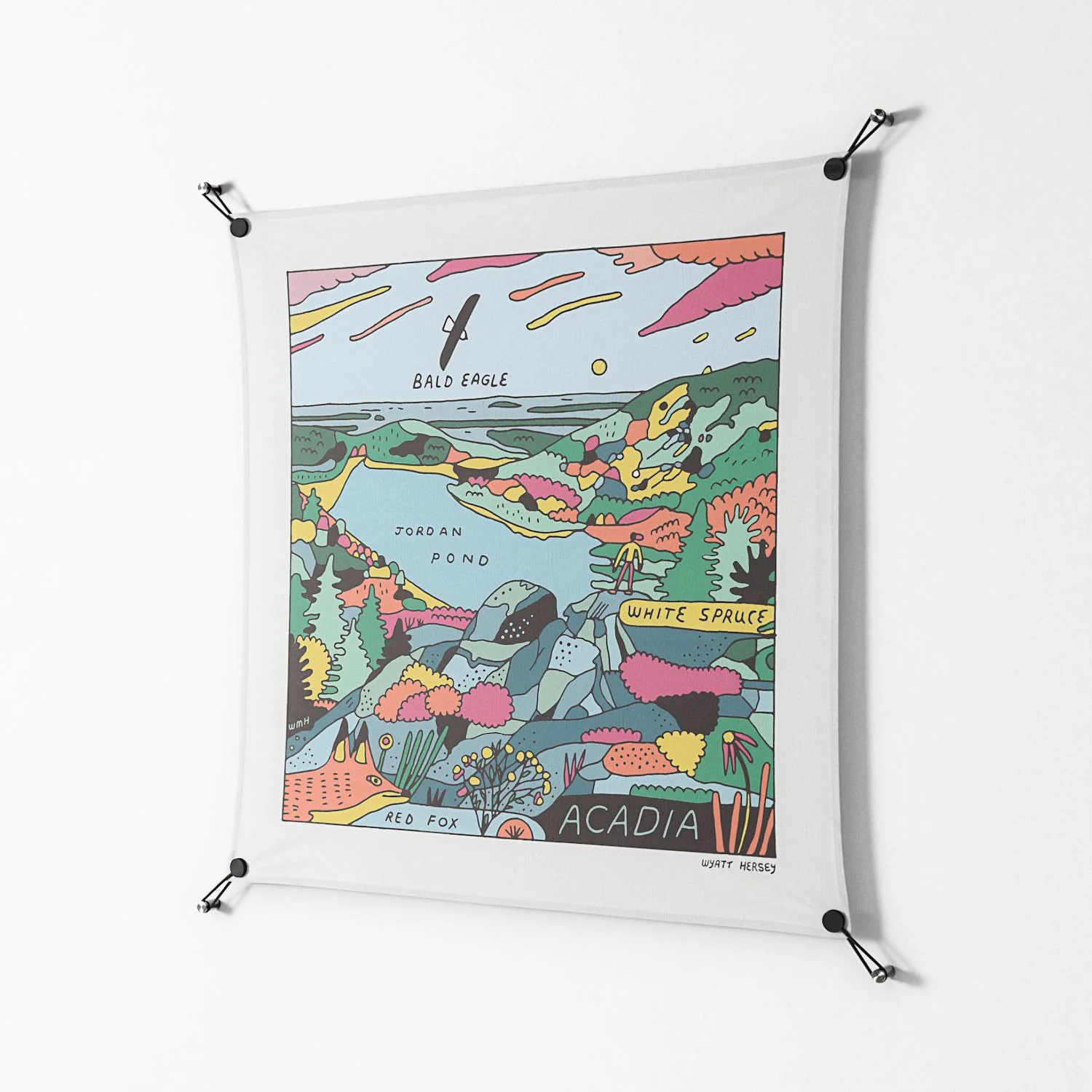 Acadia Square - Work On Wall - Wyatt Hersey - Black - 90 x 90 cm - Image 2