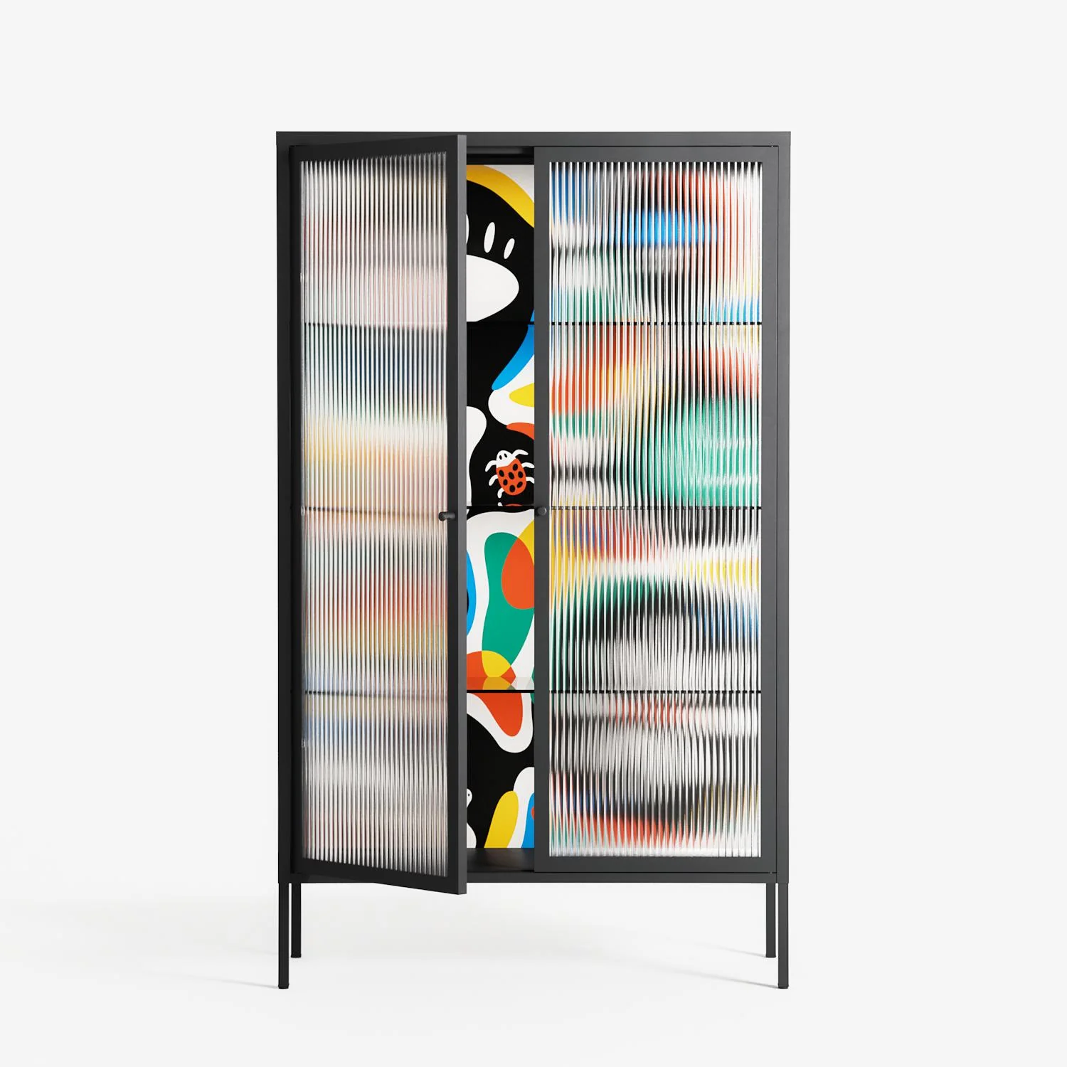 Alive - Cabinet - Vratislav Pecka - Antracite - Reeded glass - Image 2