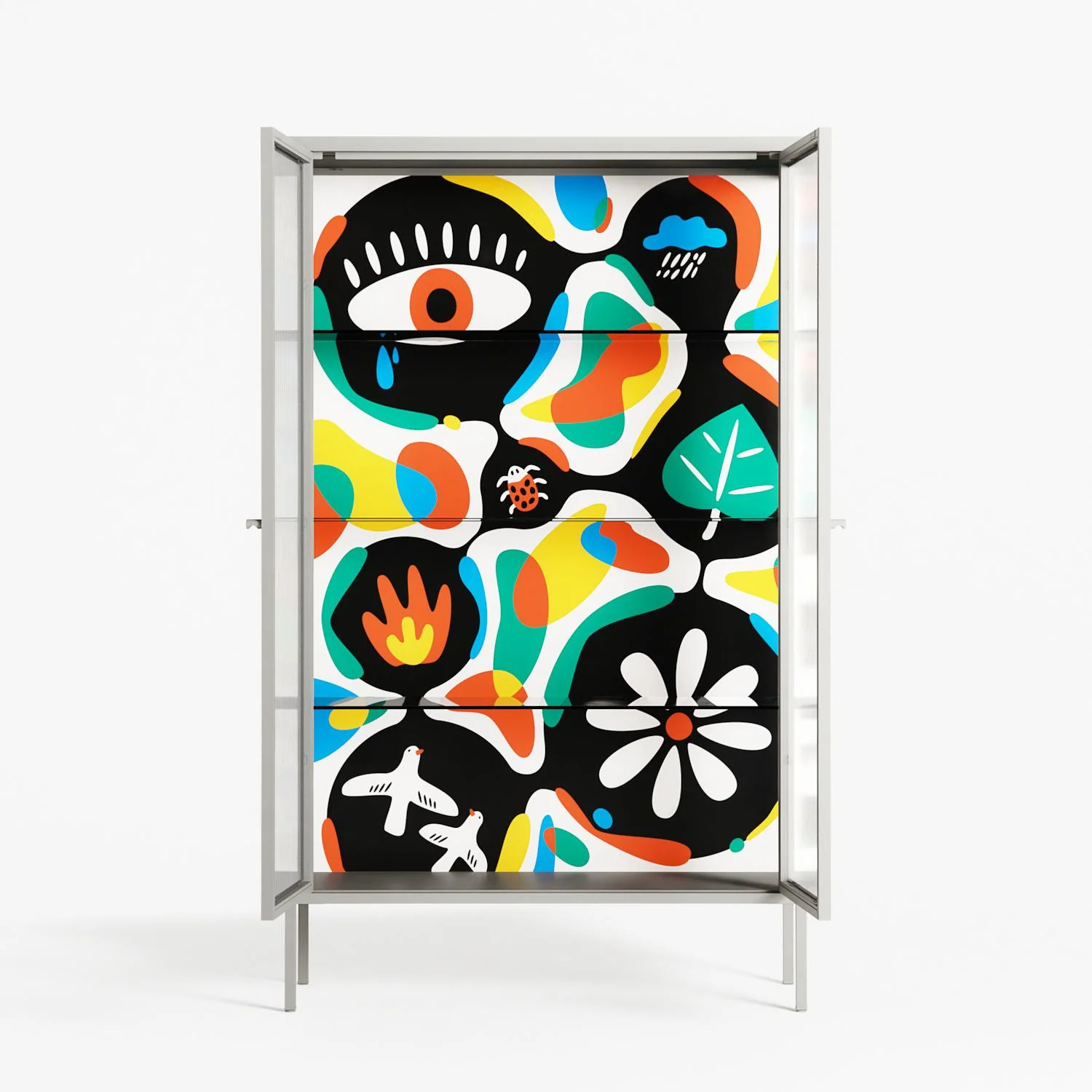 Alive - Cabinet - Vratislav Pecka - Chalk - Reeded glass - Image 3