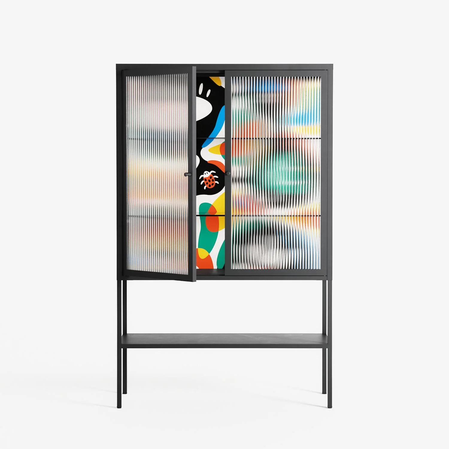 Alive - Loft Cabinet - Vratislav Pecka - Antracite - Reeded glass - Image 2
