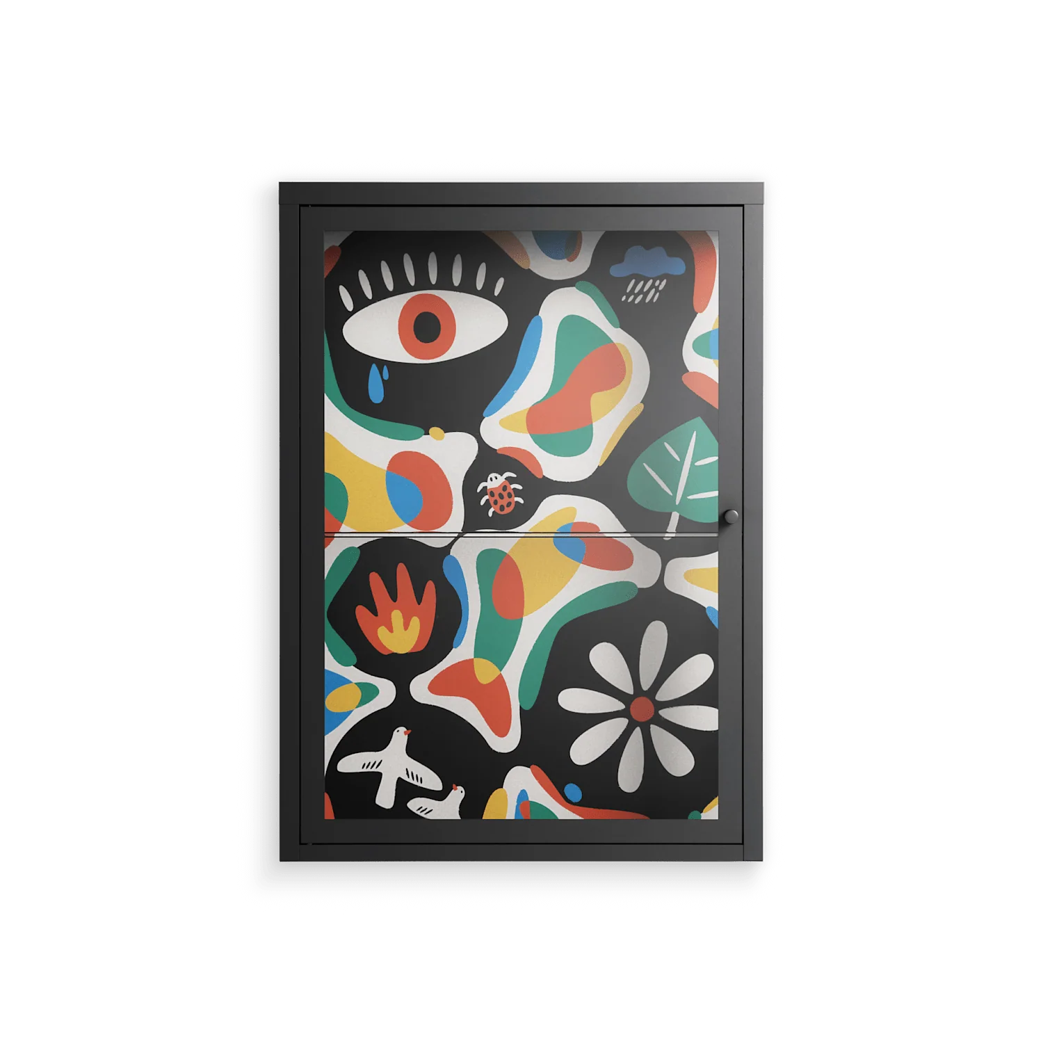 Alive - Wall Cabinet - Vratislav Pecka - Antracite - Clear glass