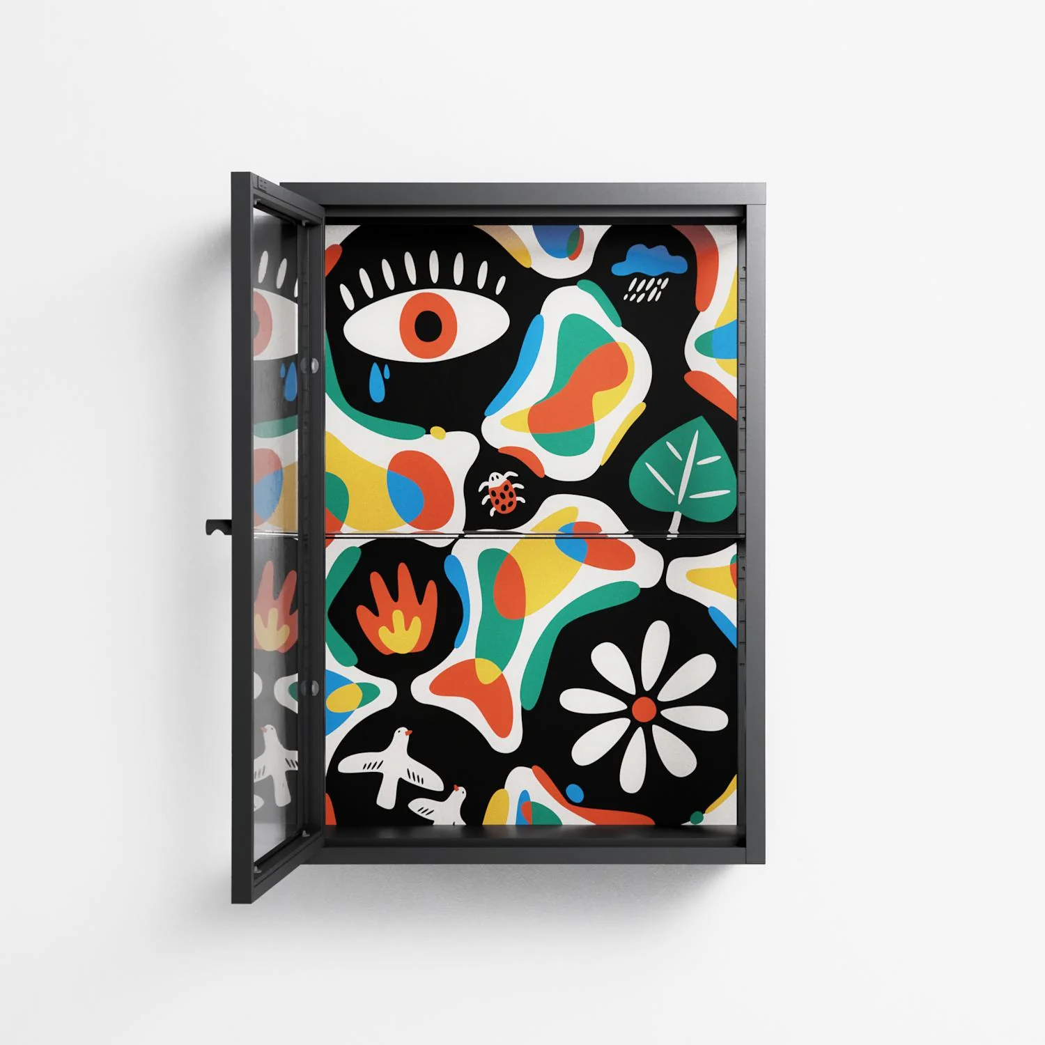 Alive - Wall Cabinet - Vratislav Pecka - Antracite - Clear glass - Image 3