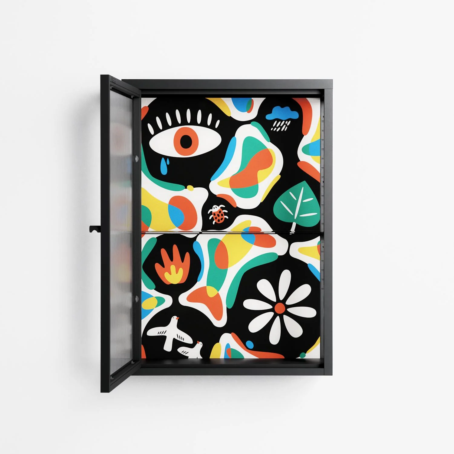 Alive - Wall Cabinet - Vratislav Pecka - Antracite - Reeded glass - Image 3