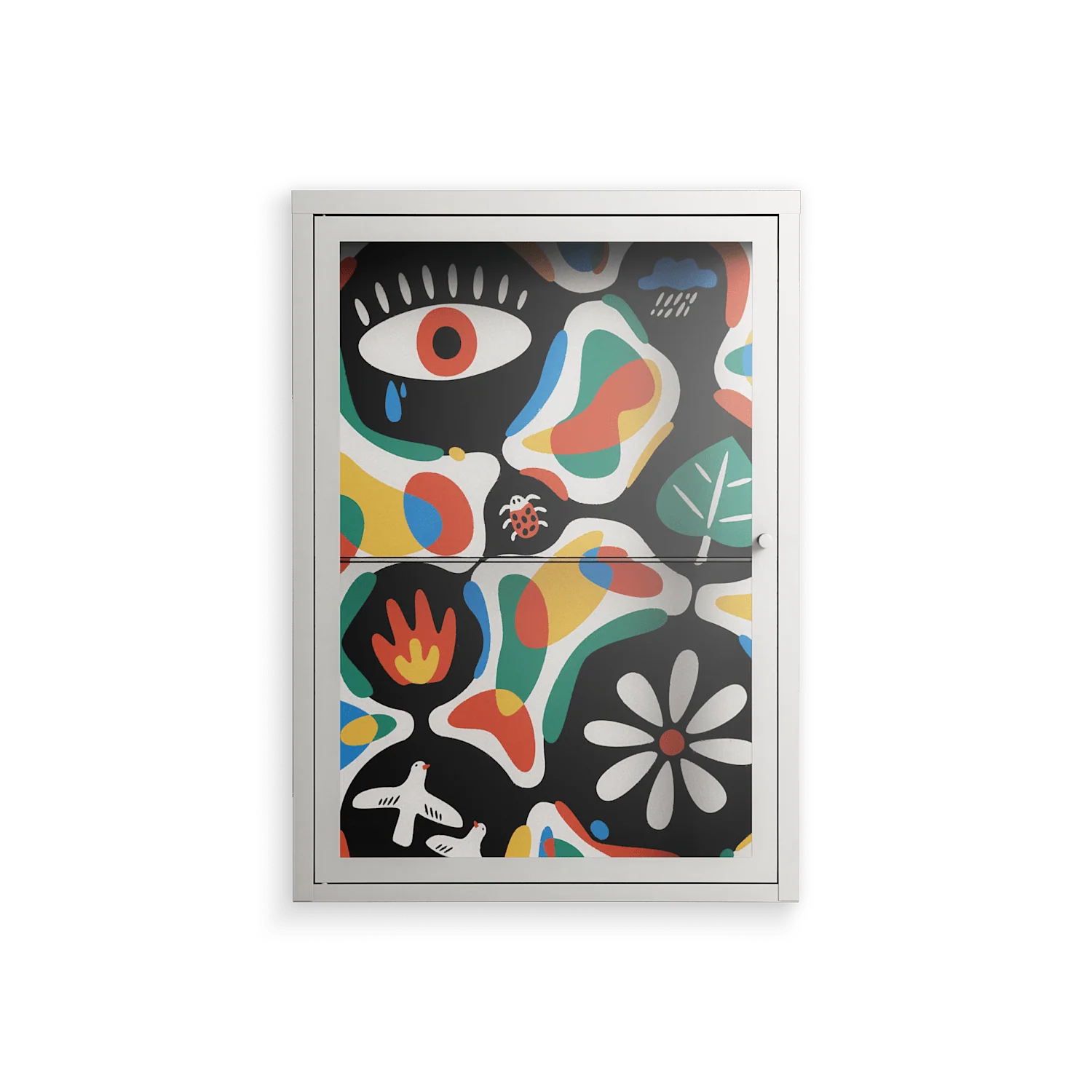 Alive - Wall Cabinet - Vratislav Pecka - Chalk - Clear glass