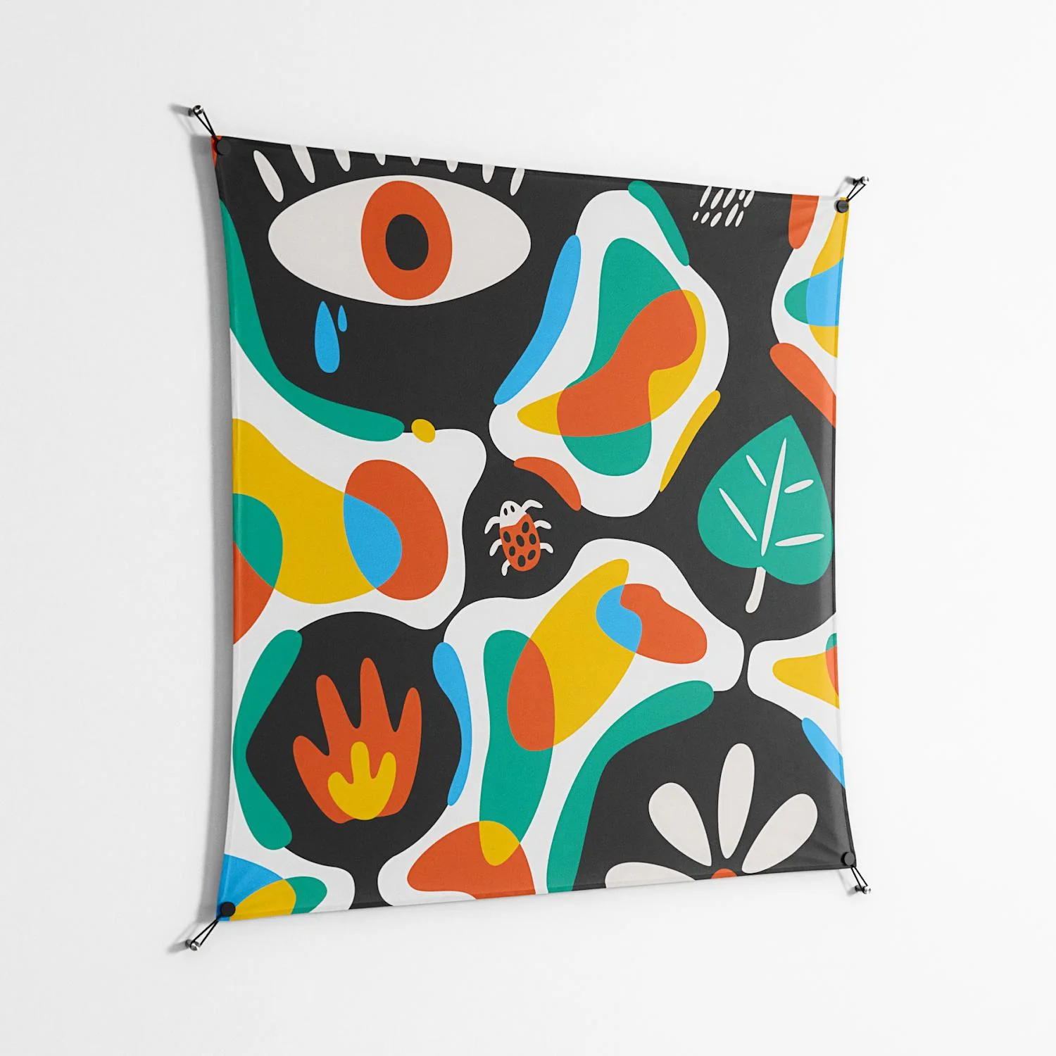 Alive - Work On Wall - Vratislav Pecka - Black - 140 x 140 cm - Image 2