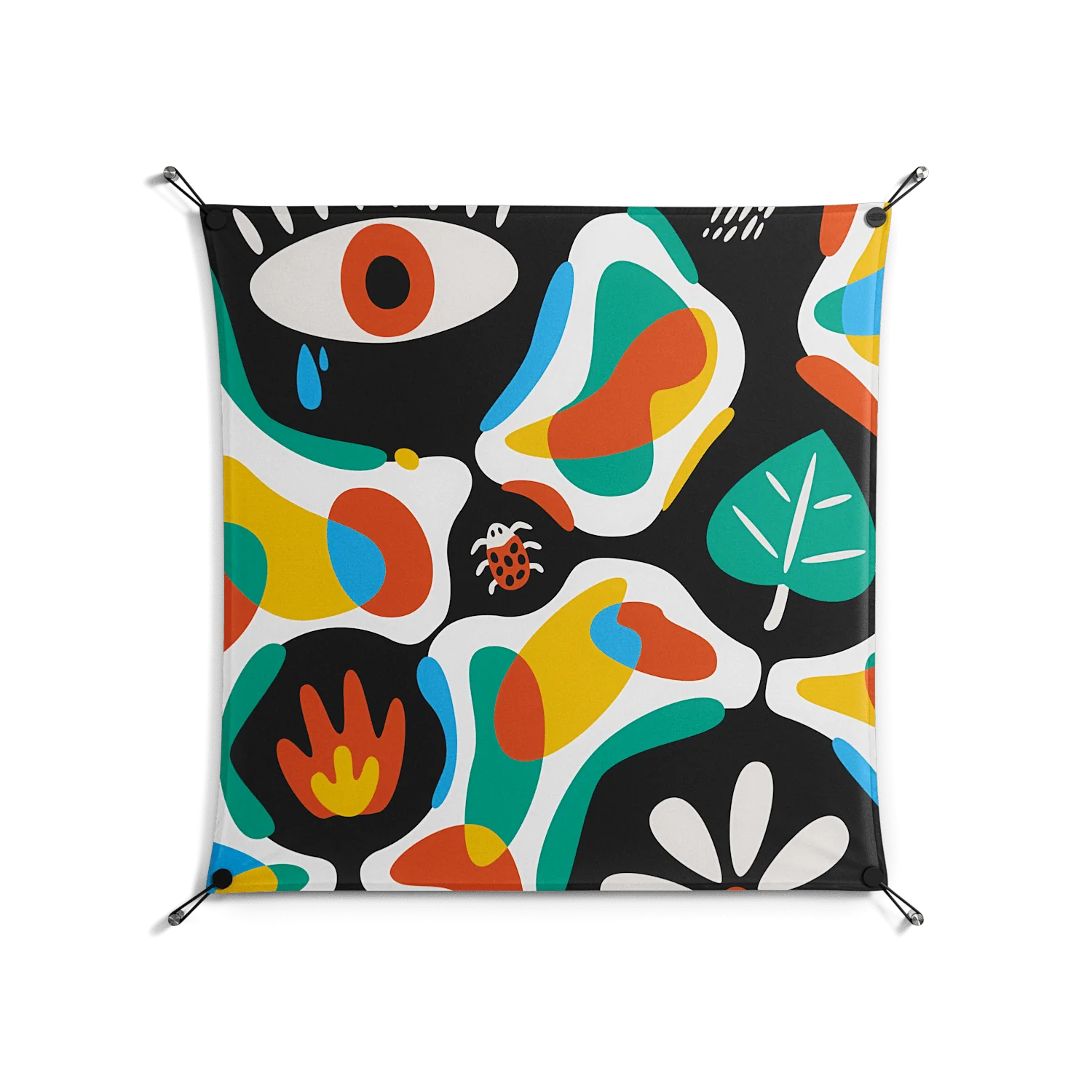 Alive - Work On Wall - Vratislav Pecka - Black - 90 x 90 cm