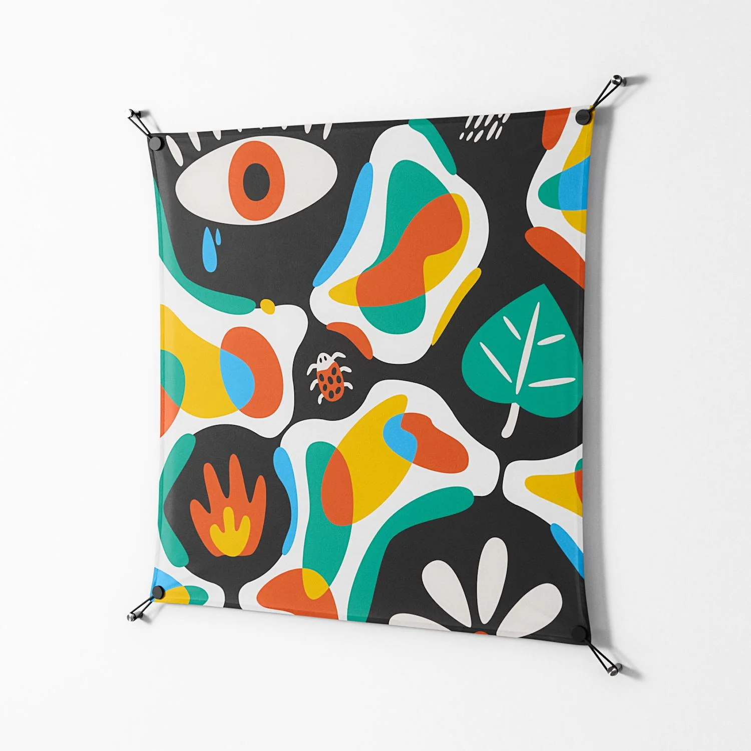 Alive - Work On Wall - Vratislav Pecka - Black - 90 x 90 cm - Image 2